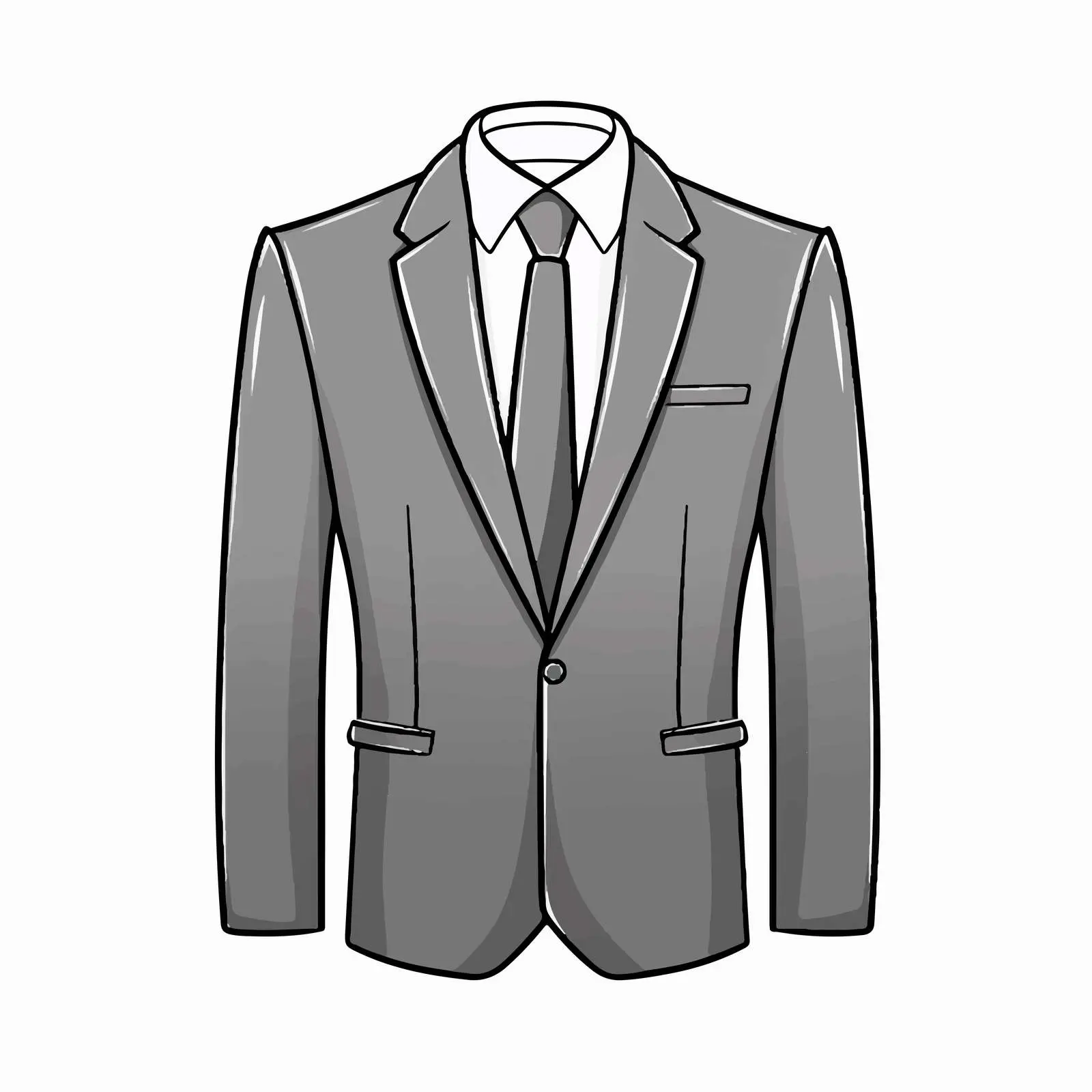 Elegant Suit Outline Vector Illustration on White Background – free code image from Dotvec
