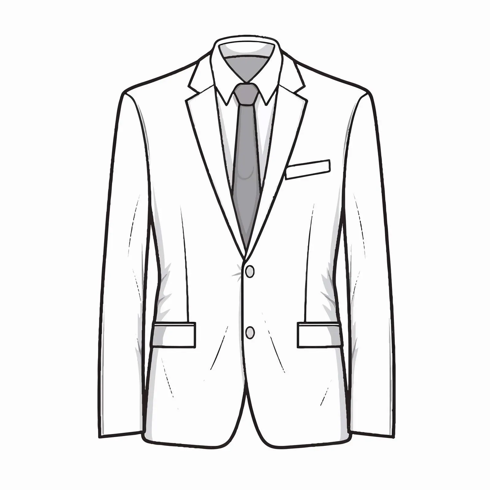 Elegant Suit Outline Vector Illustration on White Background — free download from Dotvec