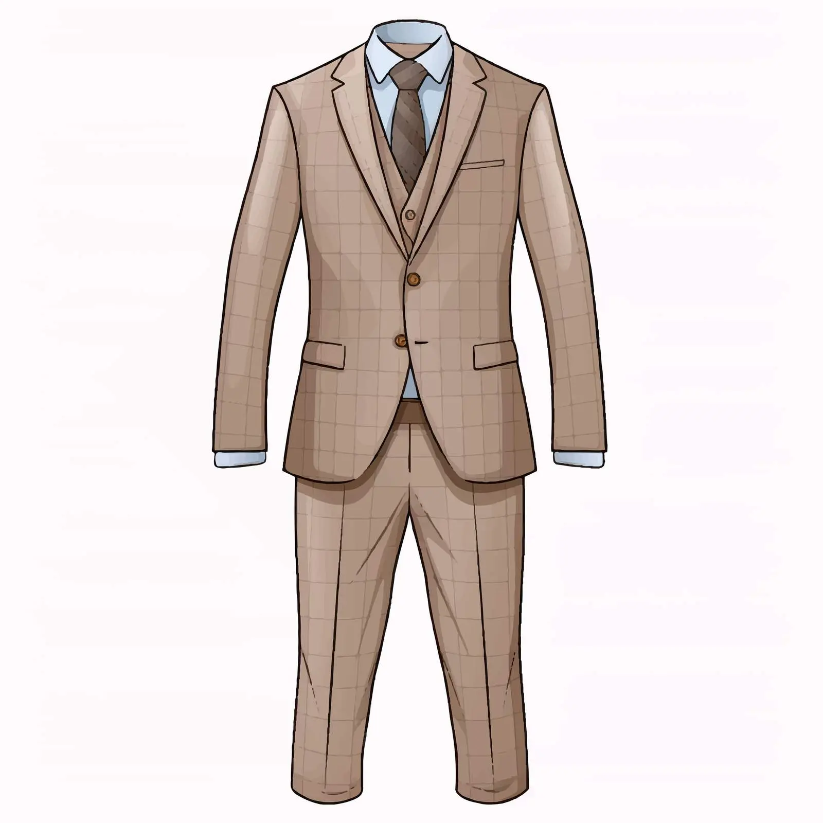 Top View Suit Vector Illustration on White Background — free download from Dotvec