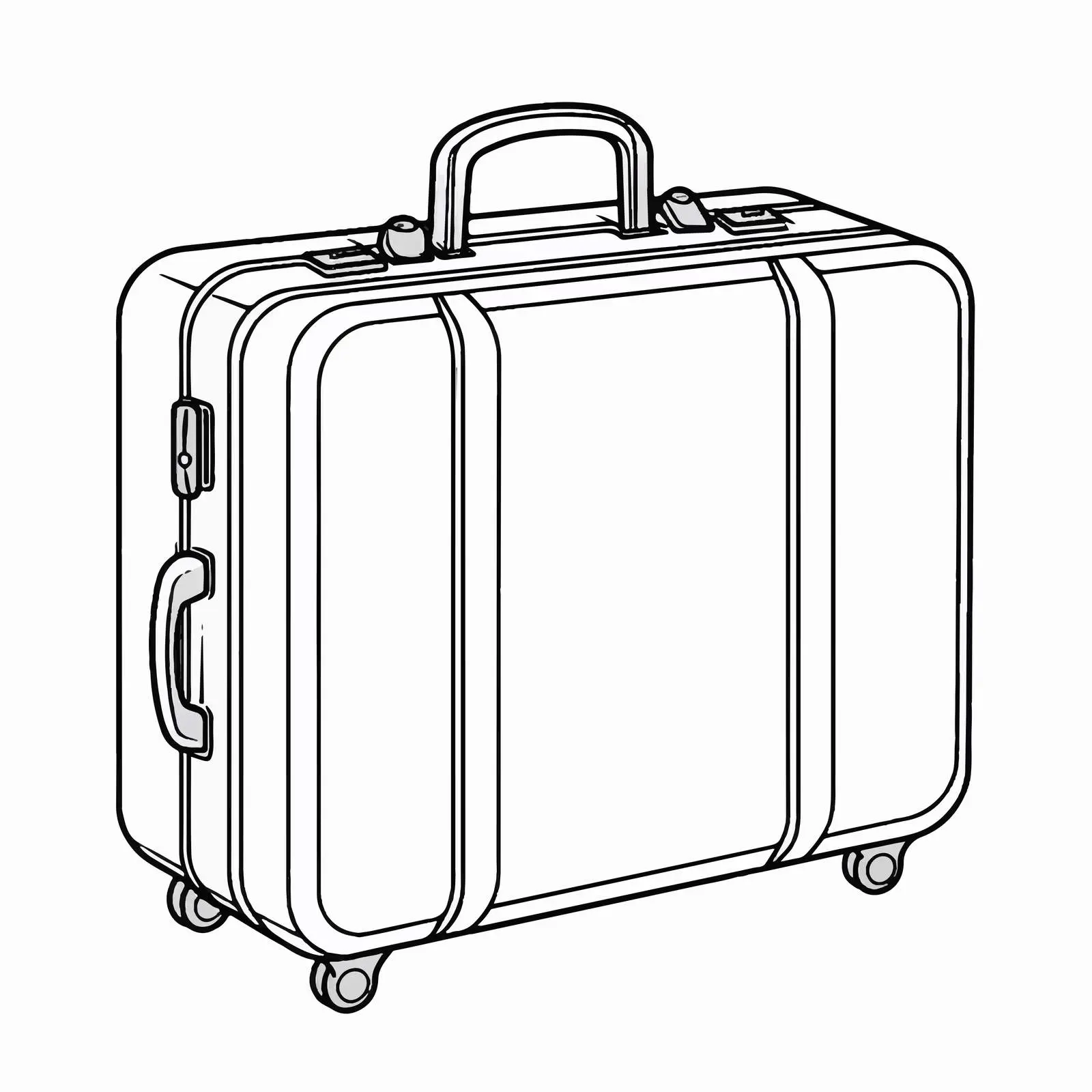 Outline Vector Illustration of a Suitcase – free baggage vector image from Dotvec