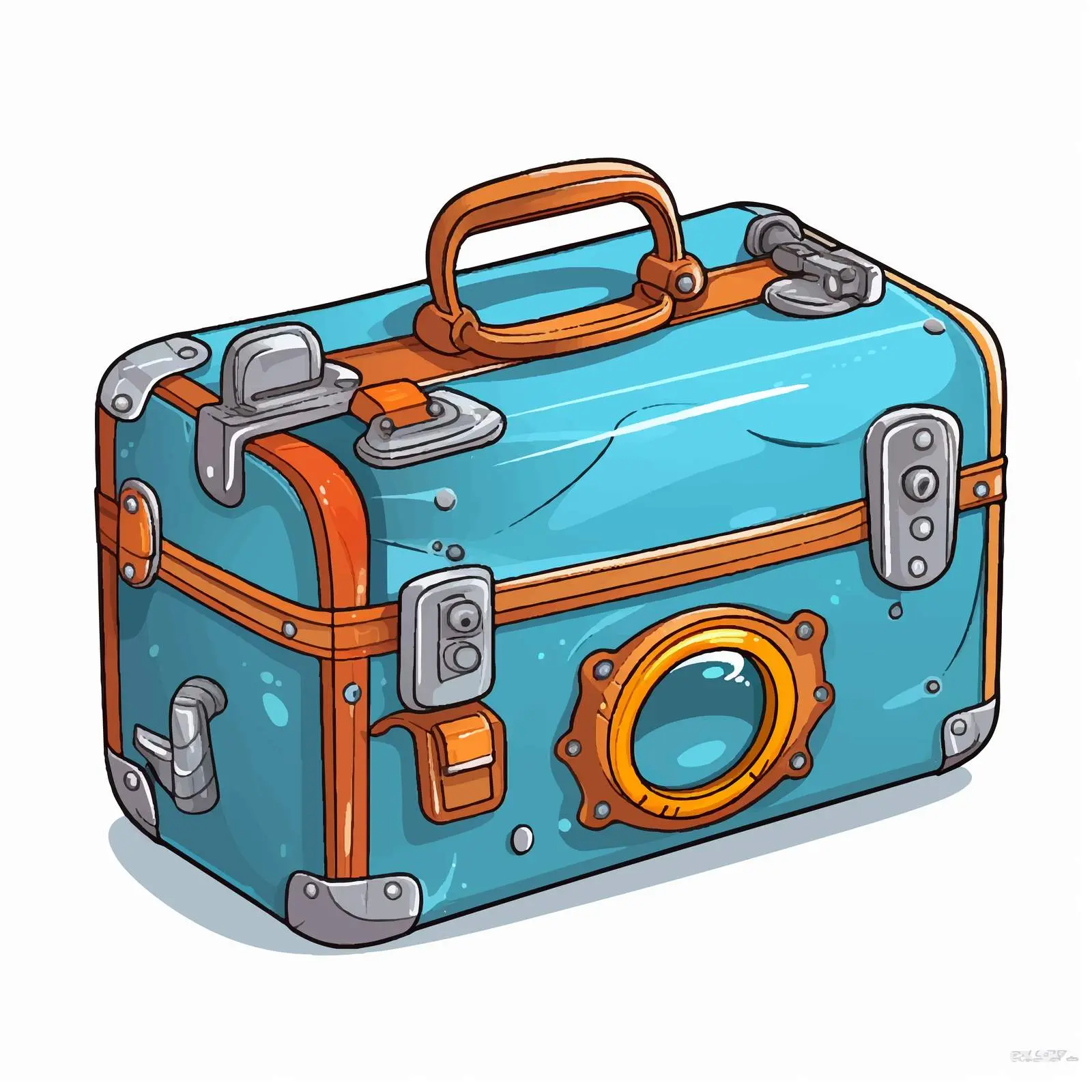 Cartoon Suitcase with Snorkel and Compass Vector – free snorkeling image from Dotvec