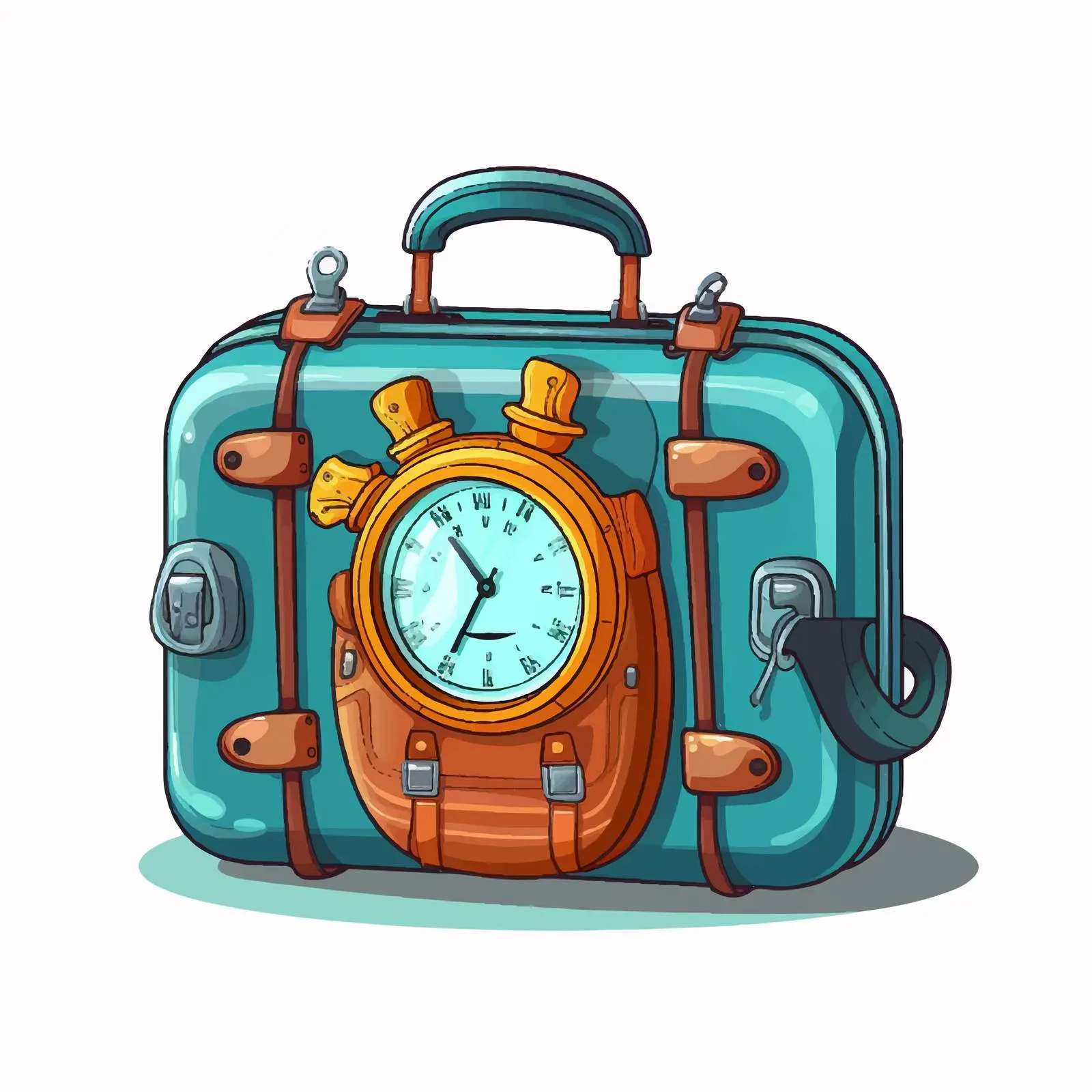 Cartoon Suitcase with Snorkel and Compass Vector — free download from Dotvec
