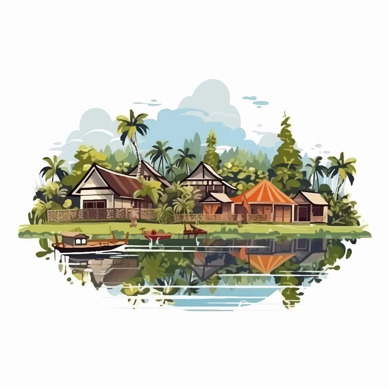 Sukoharjo Village Cartoon Vector Illustration — free download from Dotvec