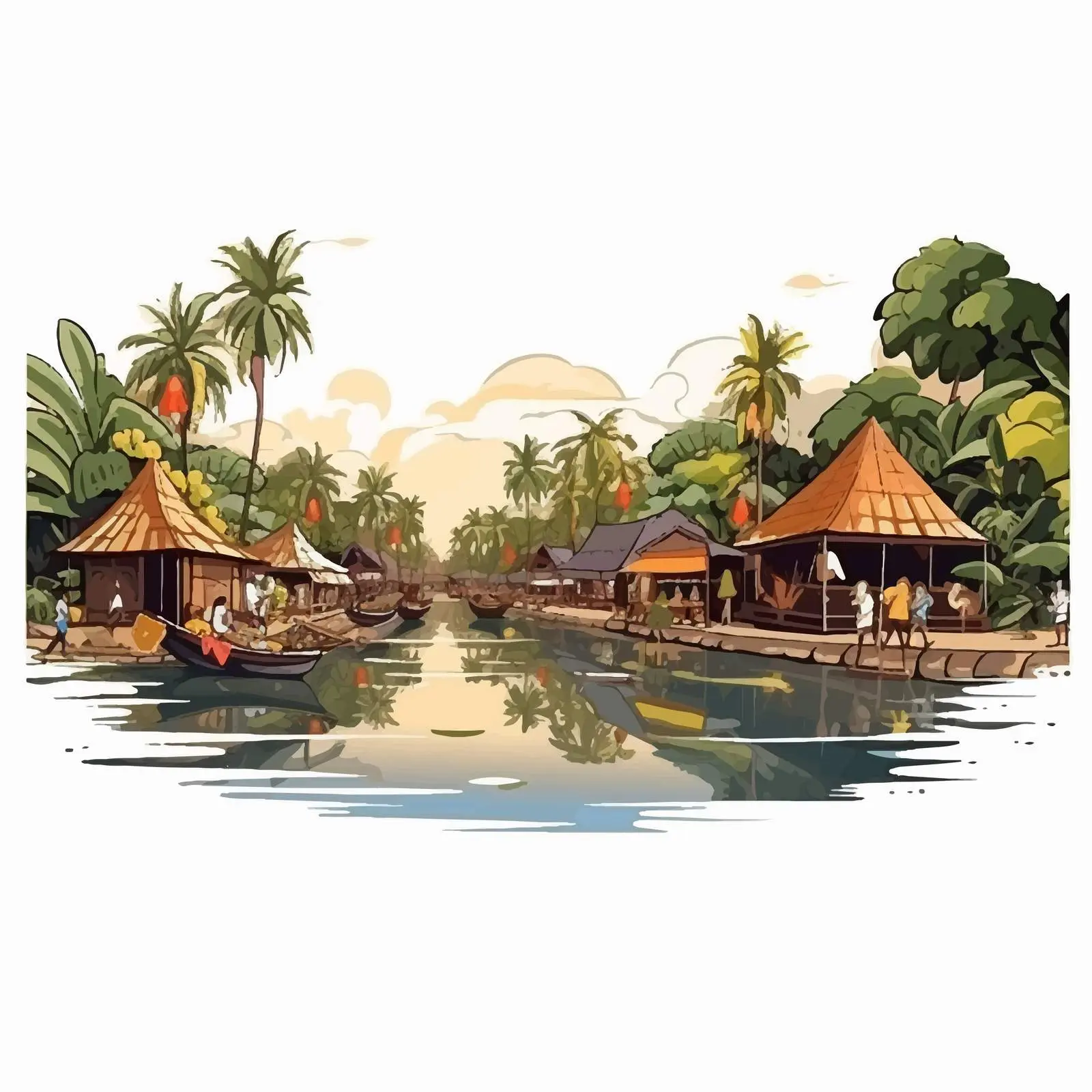 Sukoharjo Village Cartoon Vector Illustration — free download from Dotvec