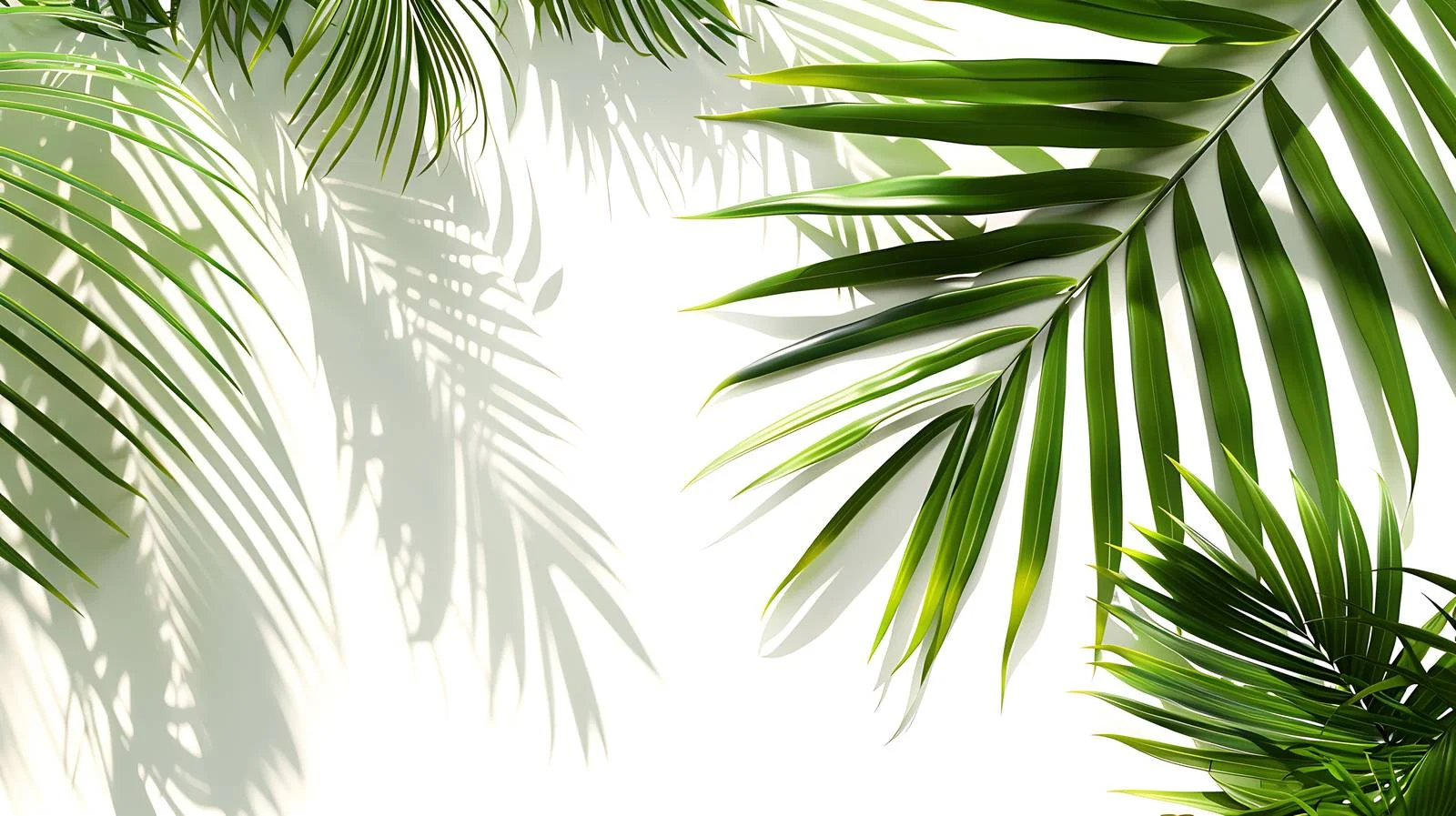 Tropical Beach Palm Leaves Backdrop — free download from Dotvec
