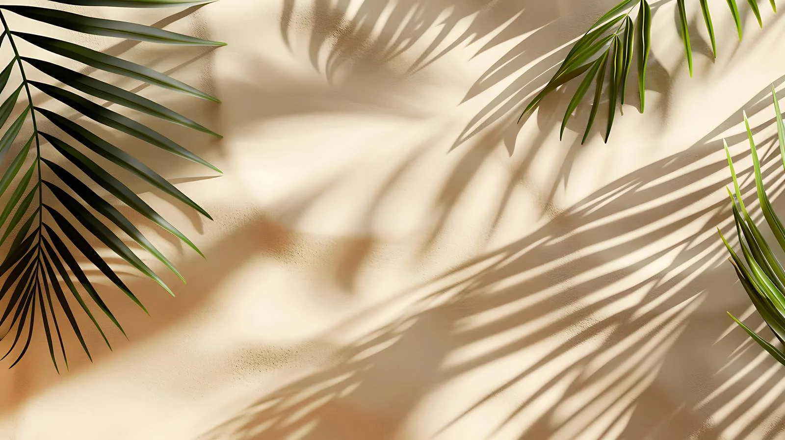 Tropical Palm Leaves Beach Scene — free download from Dotvec
