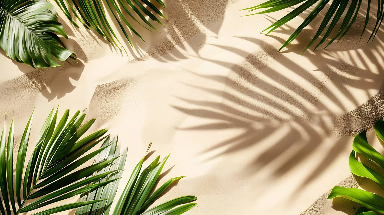 Tropical Beach Palm Shadow Concept Image — free download from Dotvec