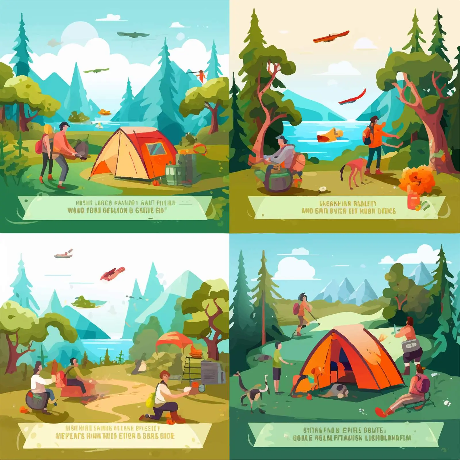 Summer Camp Hiking Adventure Poster Designs — free download from Dotvec