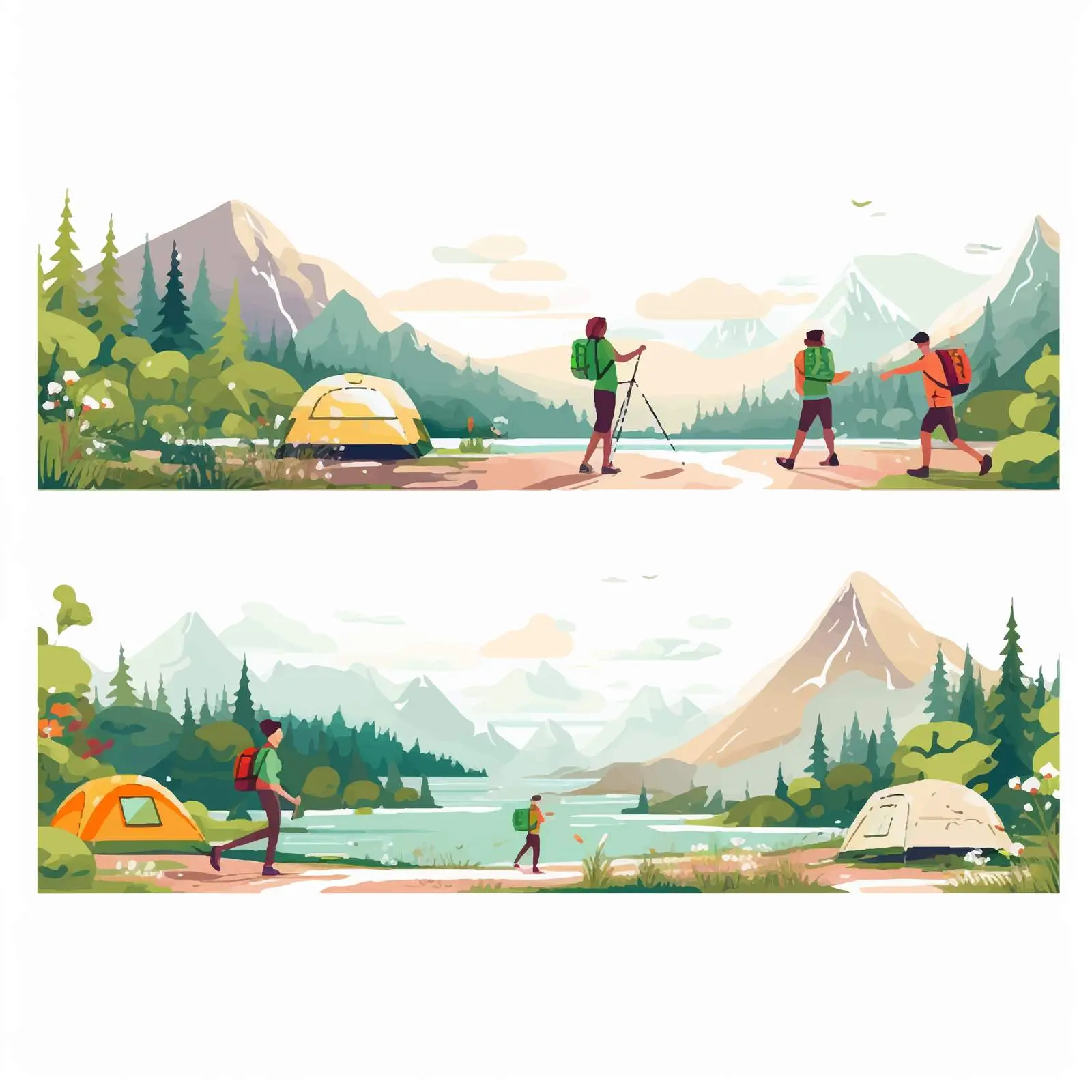 Summer Camp Hiking Adventure Poster Design — free download from Dotvec
