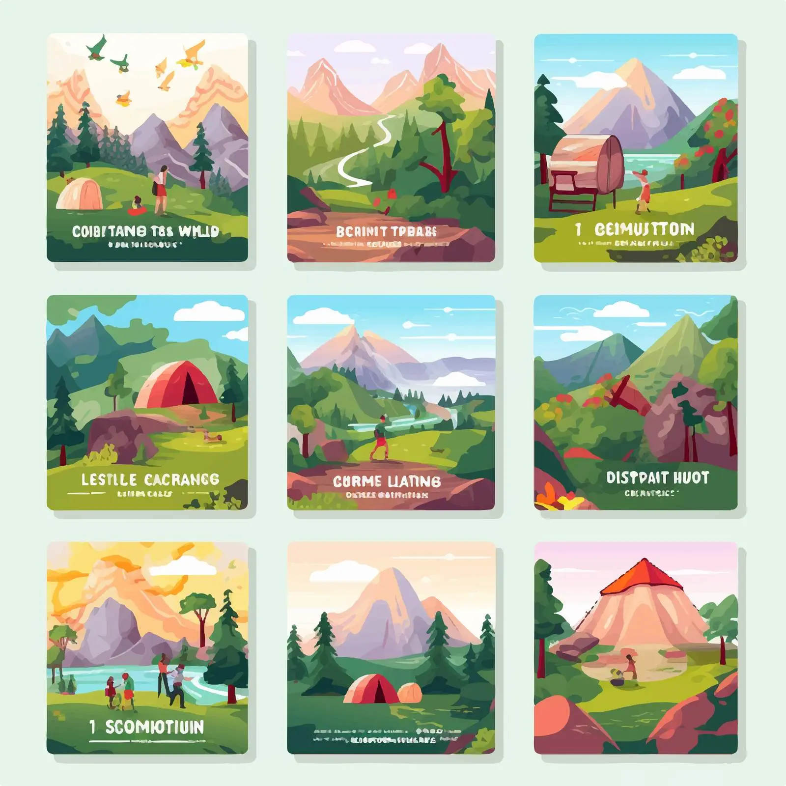Summer Camp Hiking Adventure Poster Designs — free download from Dotvec