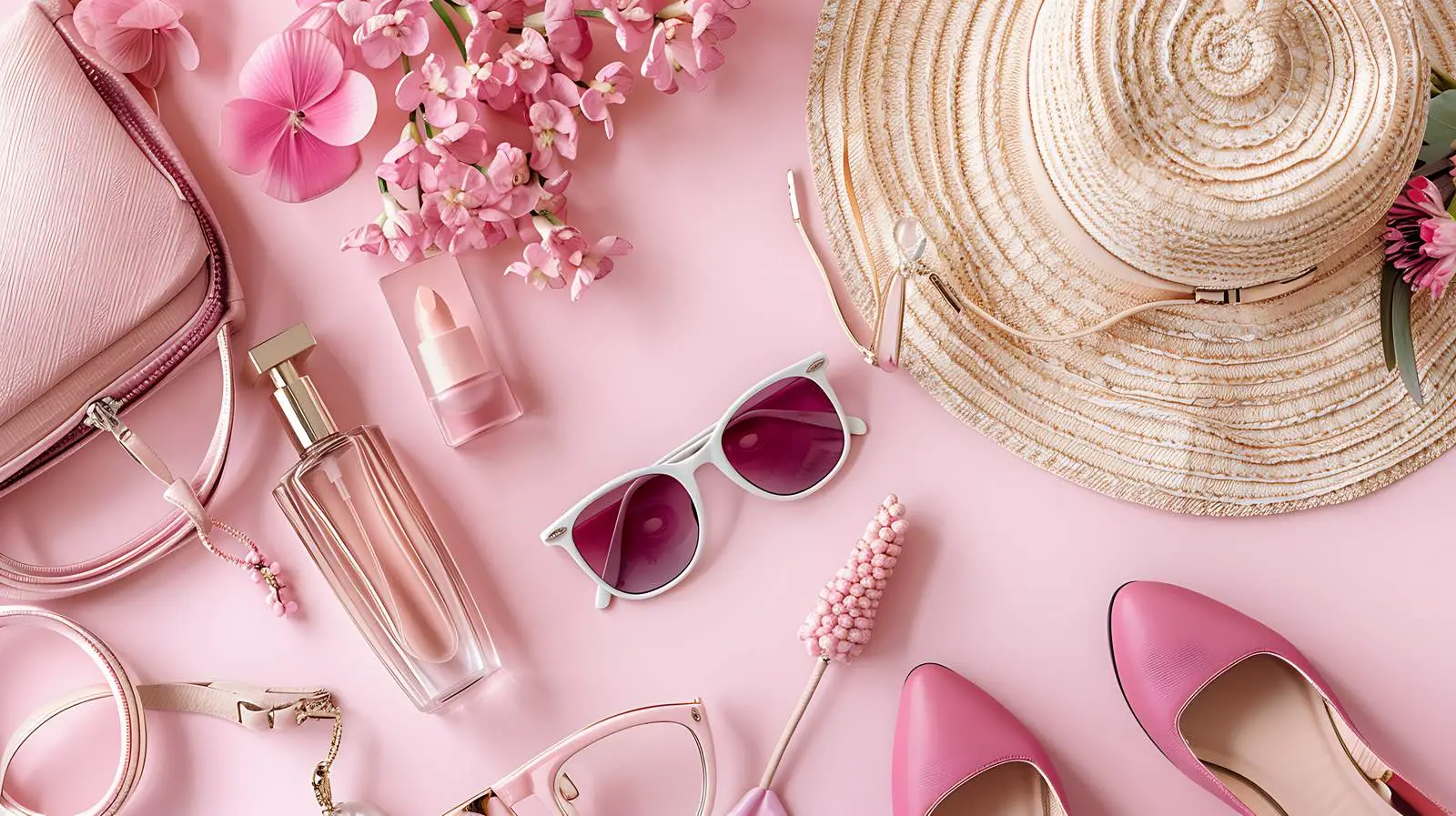 Stylish Summer Accessories on Pink Background — free download from Dotvec