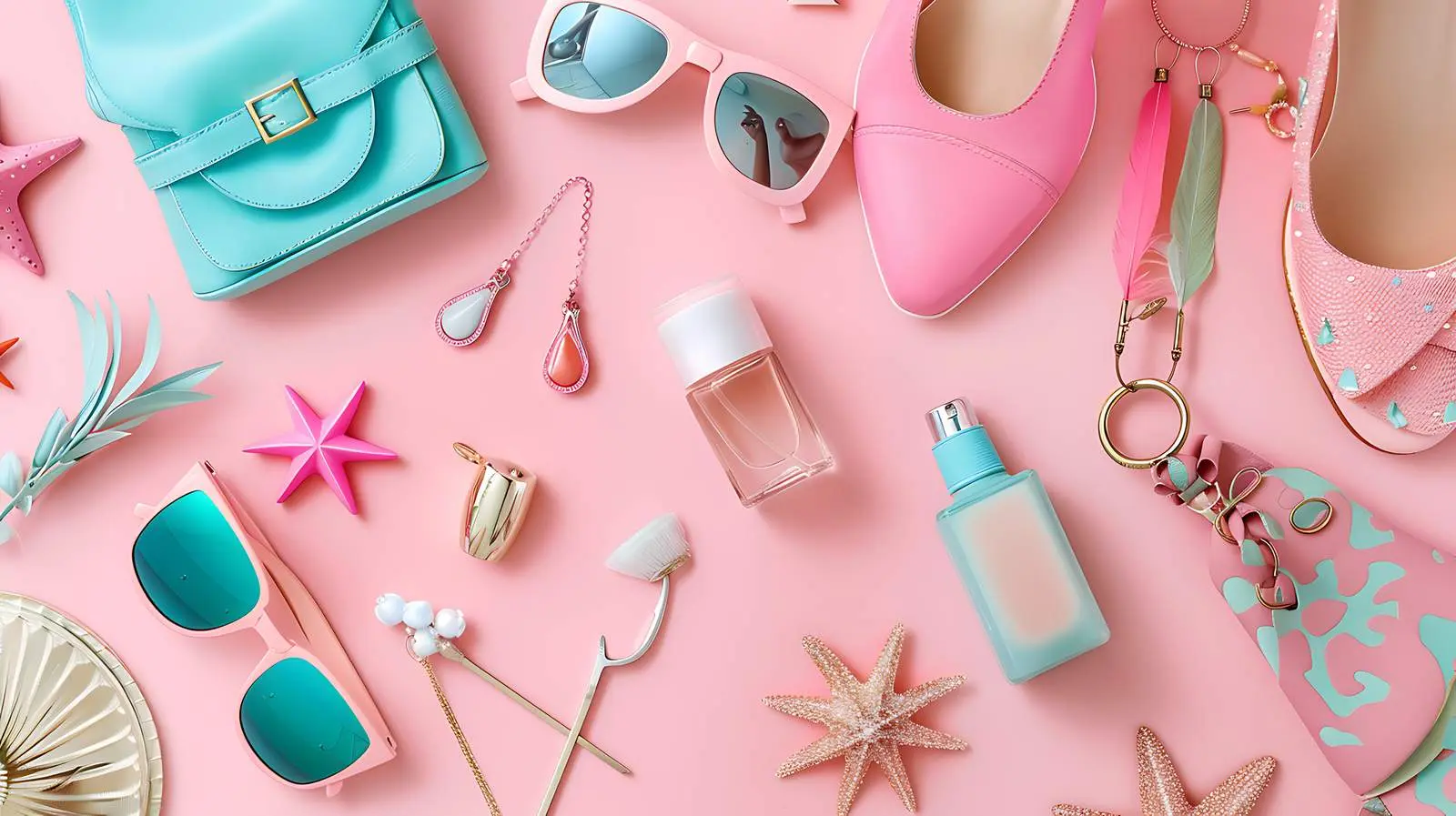 Stylish Summer Fashion Accessories on Pink Background — free download from Dotvec