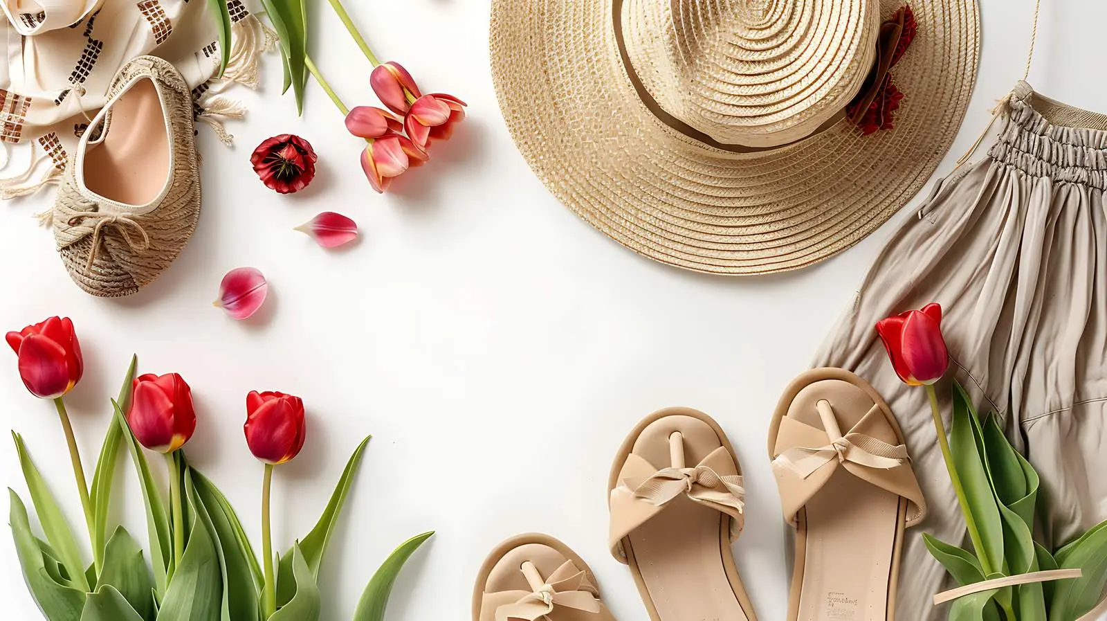 Stylish Summer Fashion for Women: Dress and Slippers — free download from Dotvec
