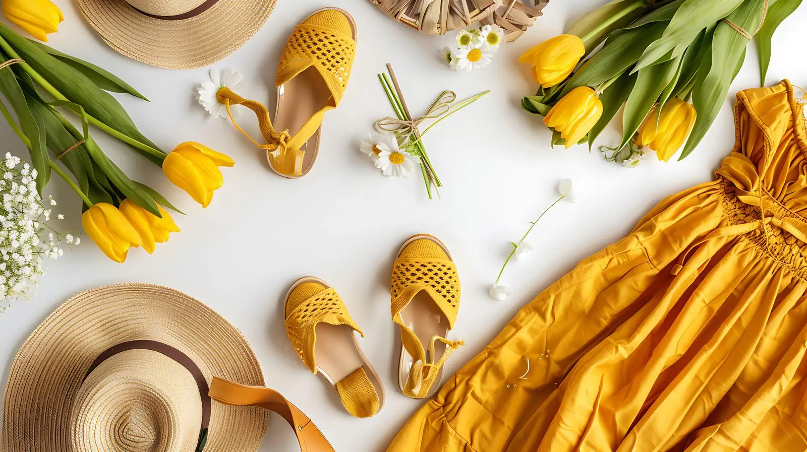 Stylish Summer Female Fashion with Dress and Slippers – free chic dress image from Dotvec