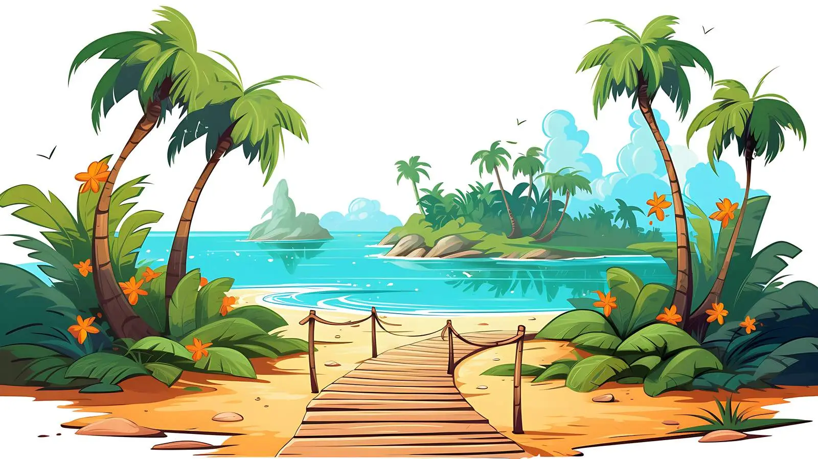 Tropical Seaside Woodland Getaway — free download from Dotvec