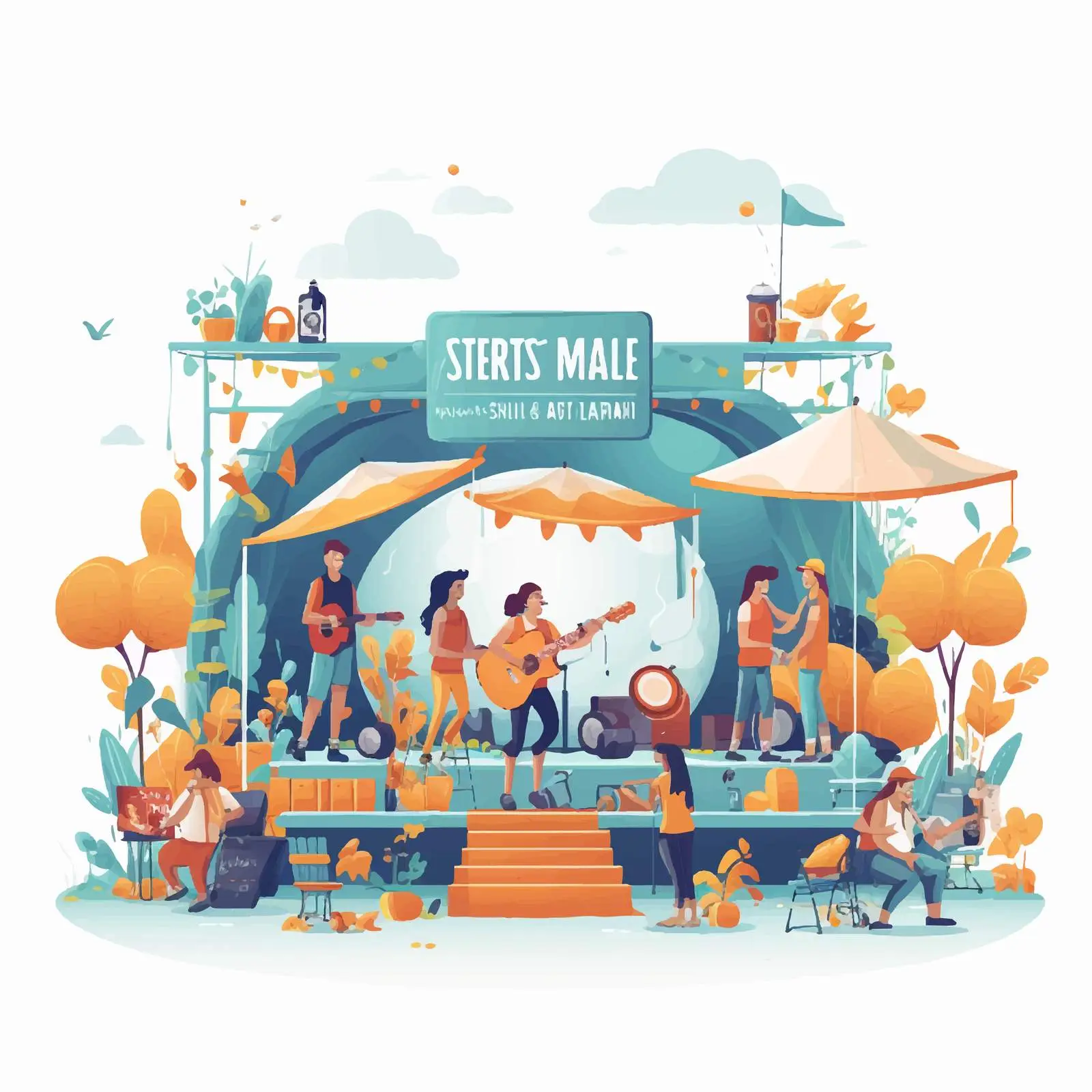 Summer Indie Open Air Music Festival Stage — free download from Dotvec