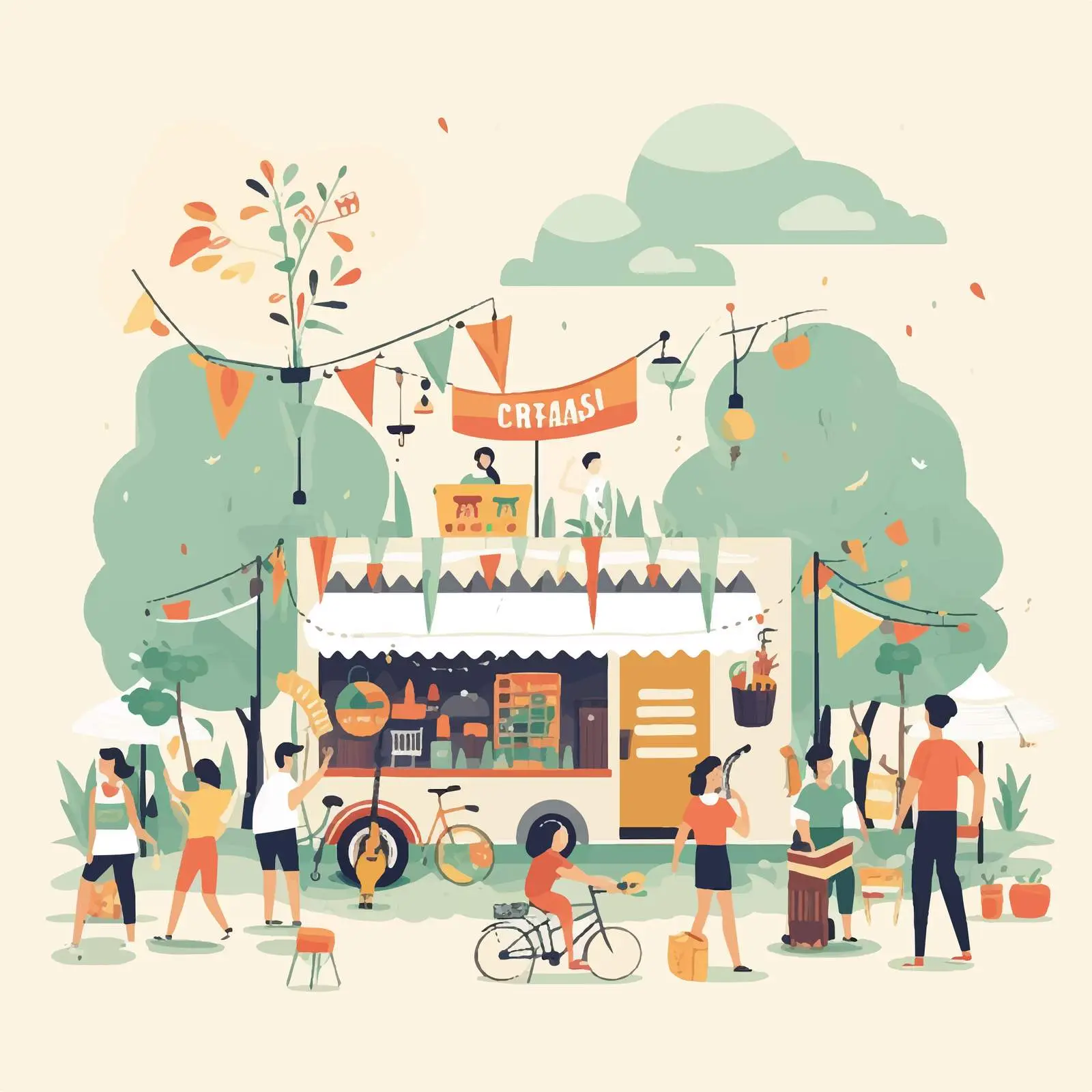 Summer Indie Open Air Music Festival Illustration — free download from Dotvec