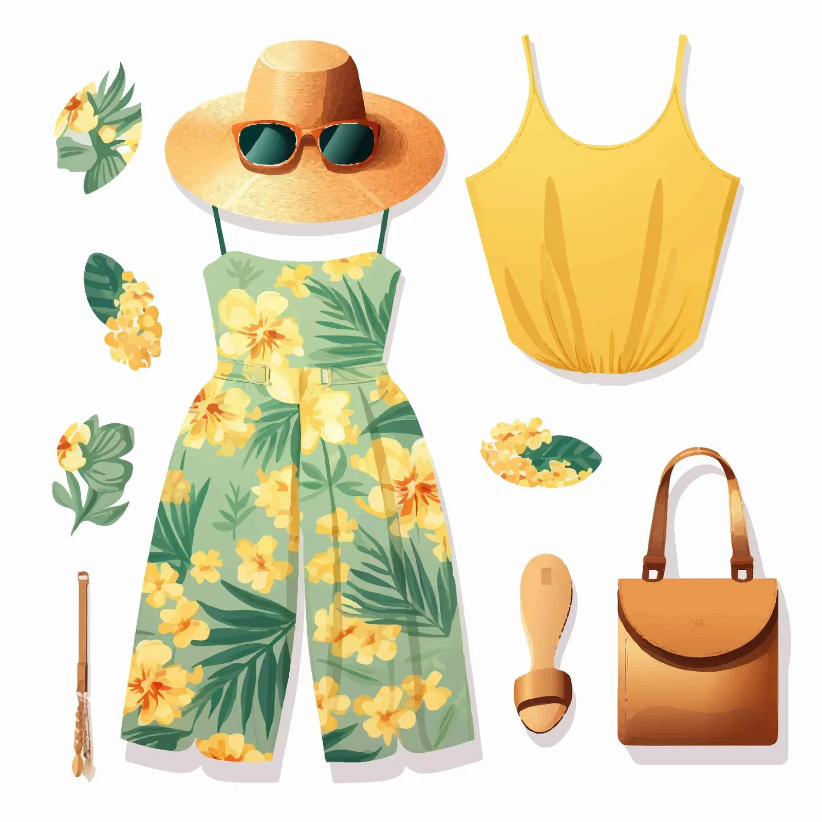 Summer Outfit with Jumpsuit and Accessories — free download from Dotvec
