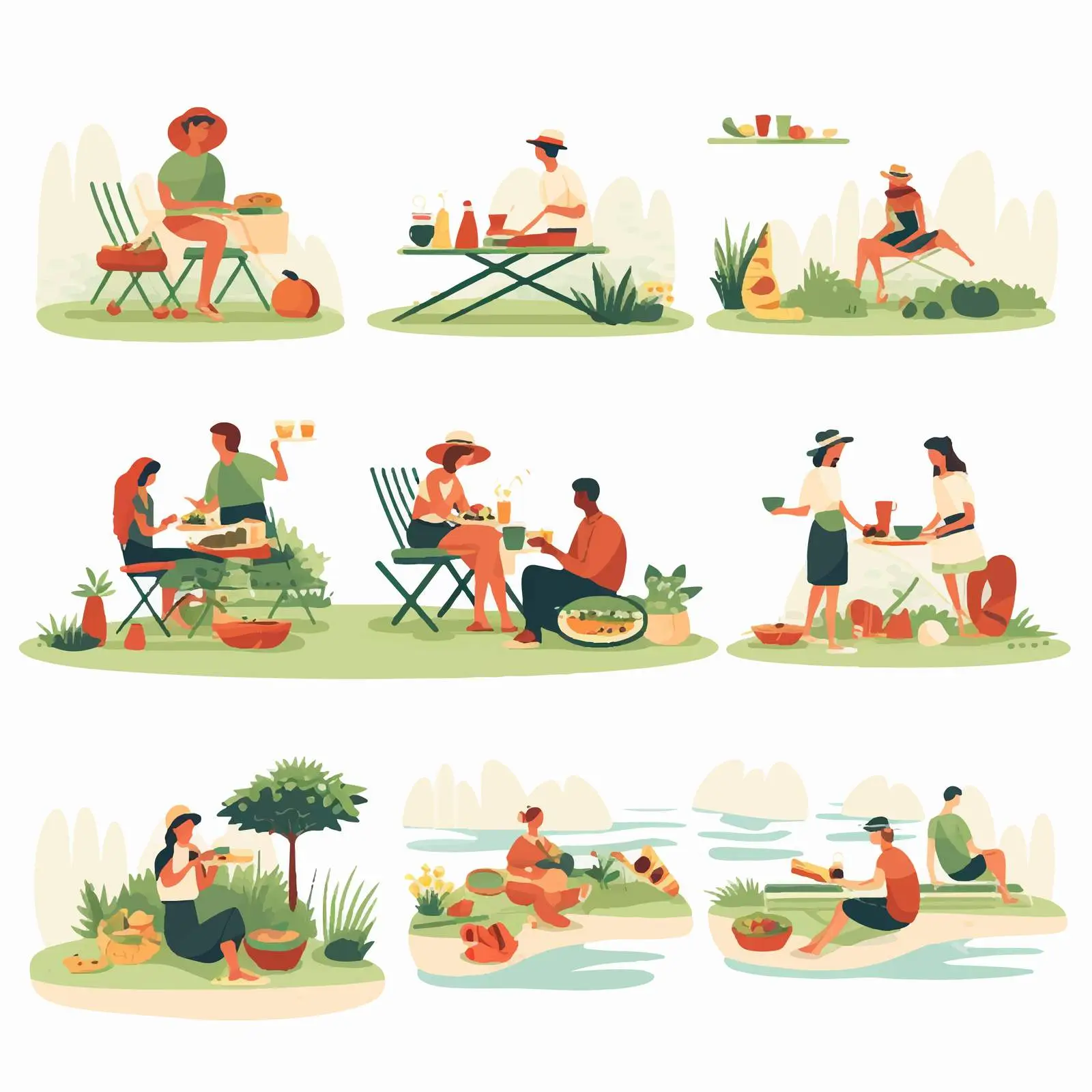 Summer Picnics at Garden Table by the Pier — free download from Dotvec