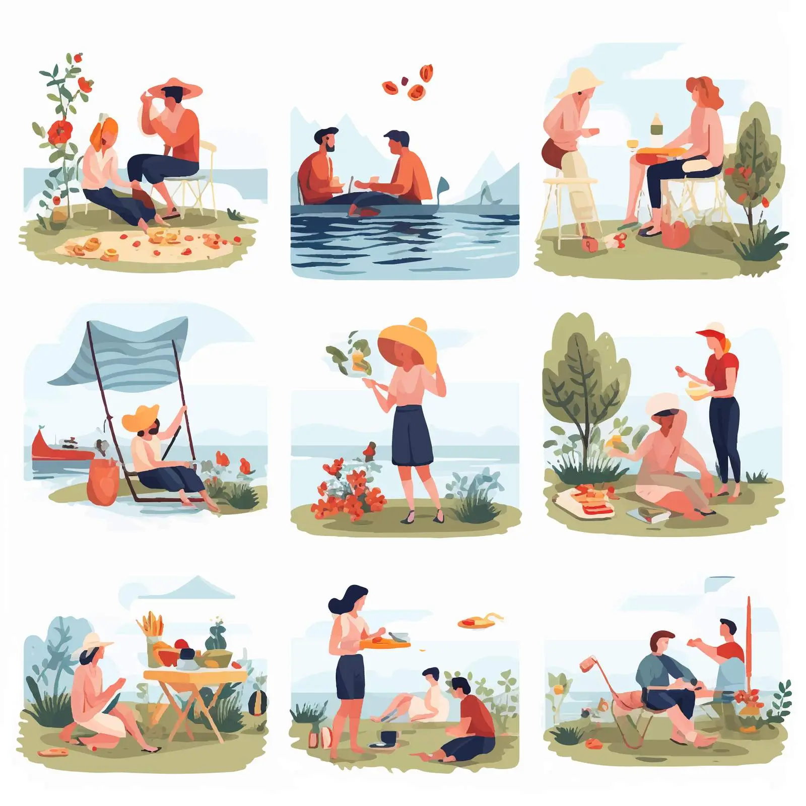 People Enjoying Summer Picnic at Garden Table — free download from Dotvec
