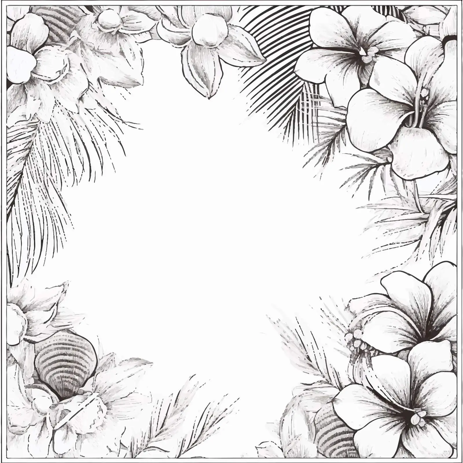 Fresh Summer Square Background with Frame — free download from Dotvec