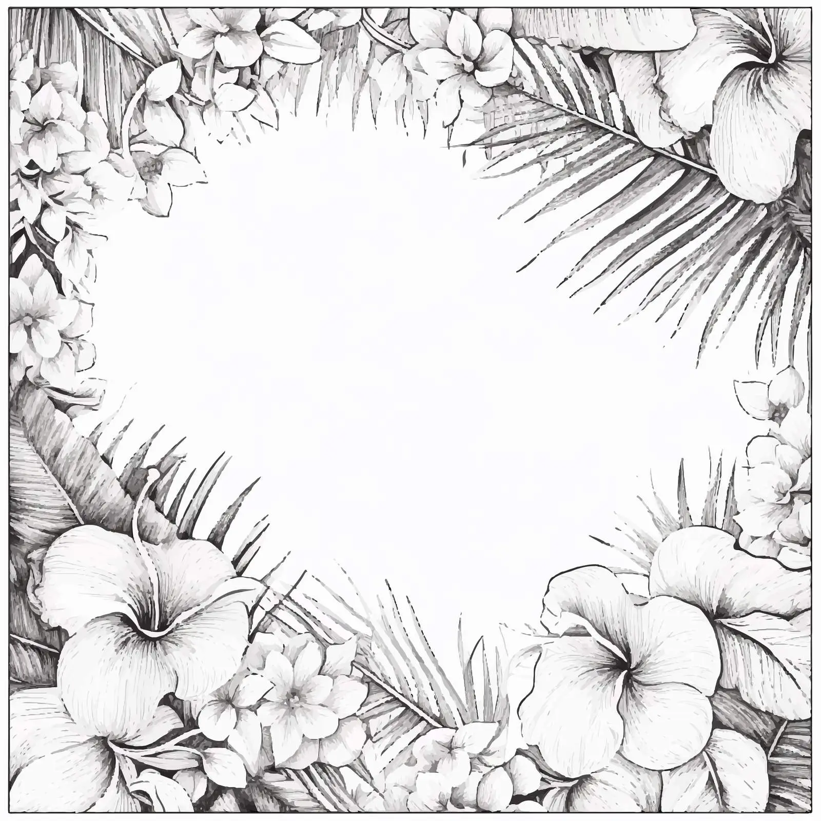 Fresh Summer Square Background Template with Frame — free download from Dotvec