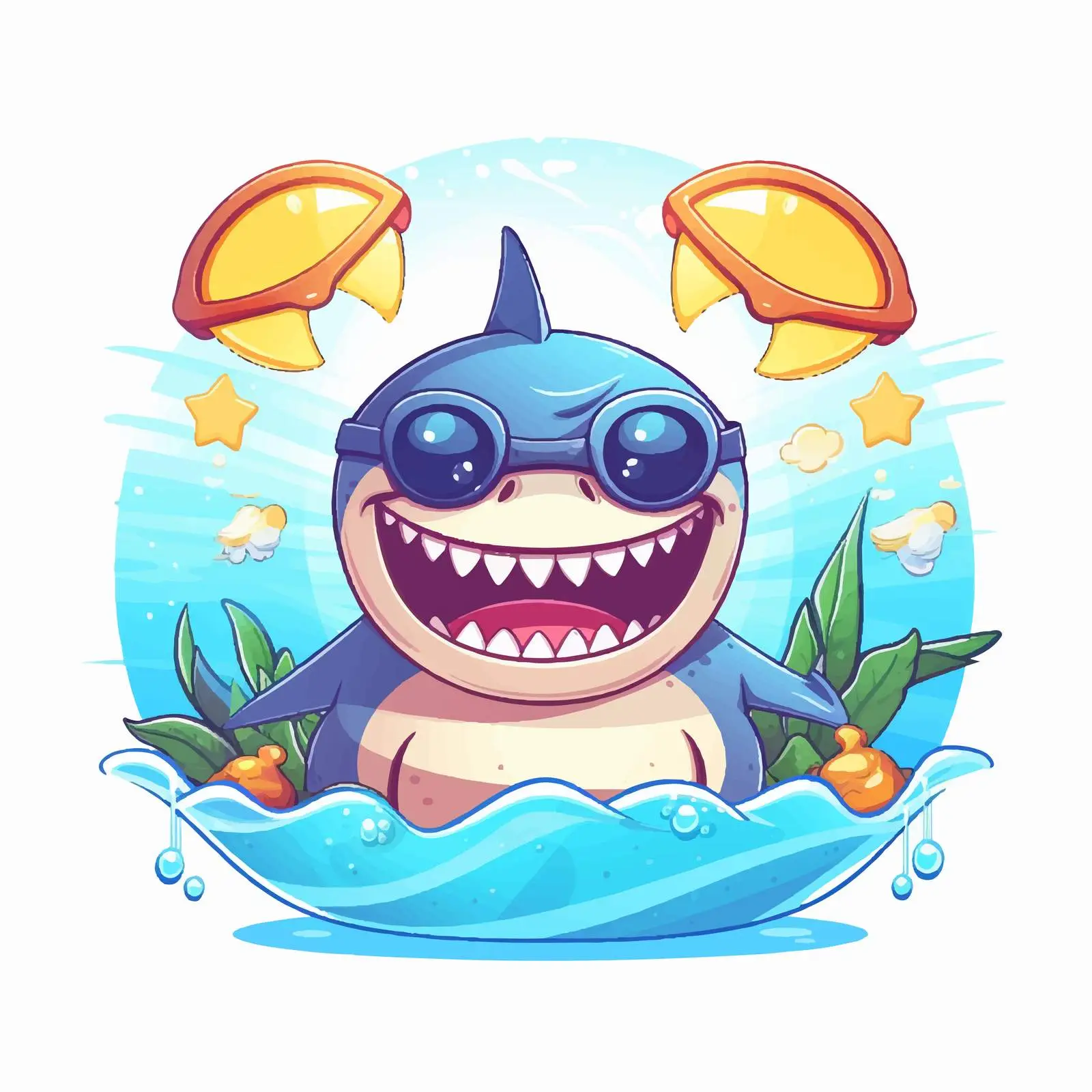 Summer Shark Cartoon Vector Icon Illustration — free download from Dotvec