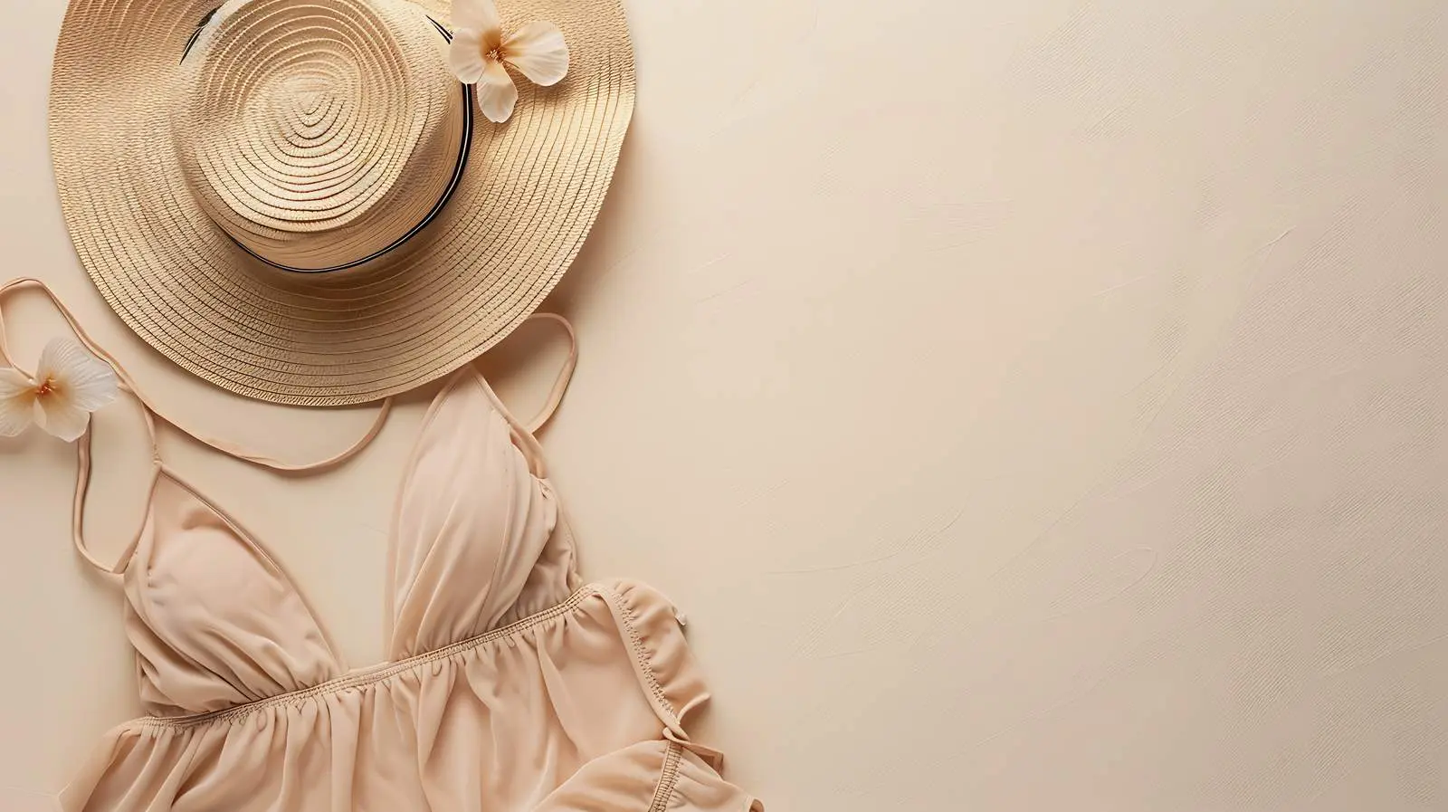 Stylish Women's Swimsuit and Straw Accessories — free download from Dotvec