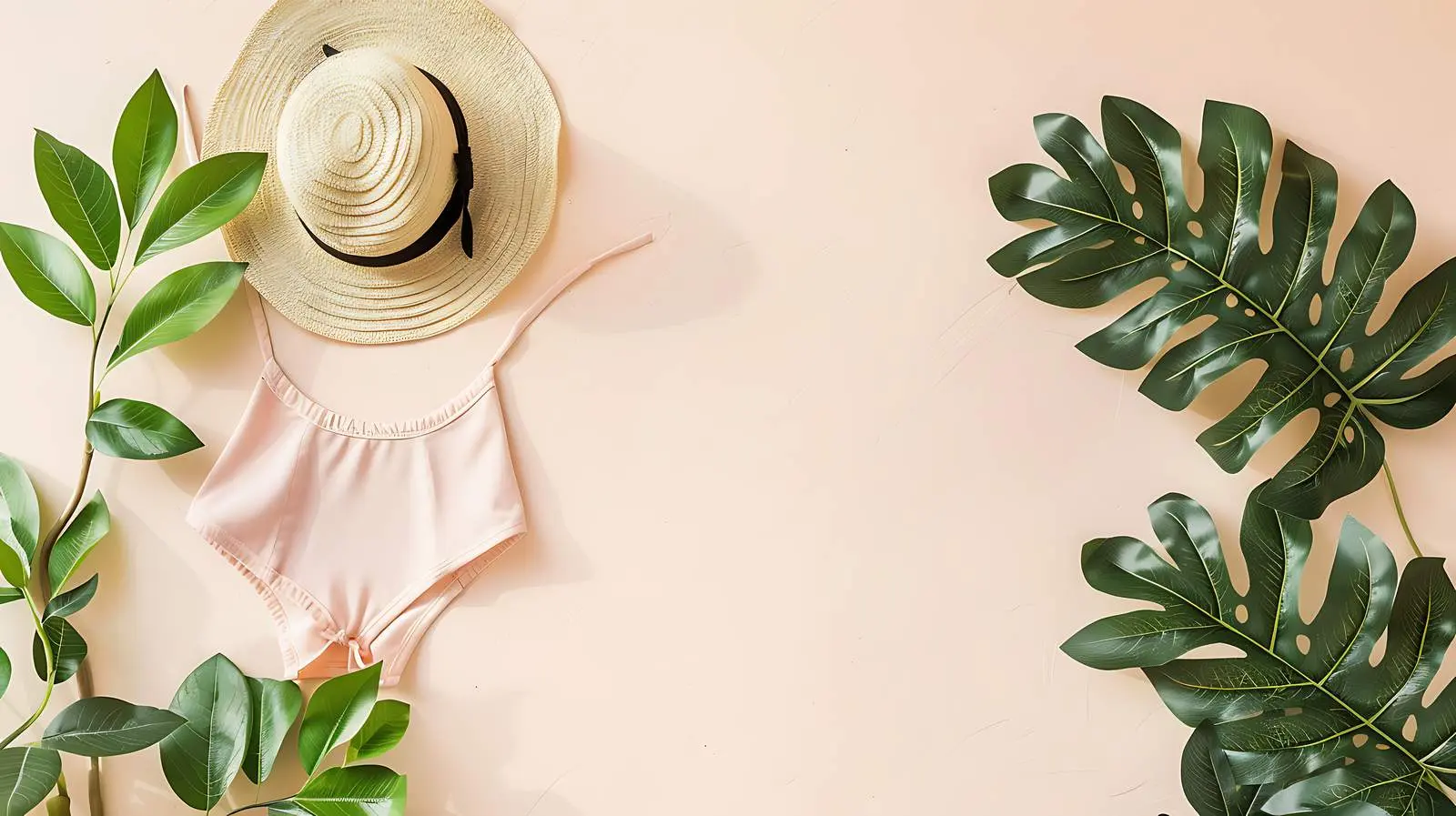 Summer Travel Fashion Women's Swimsuit Composition – free poolside image from Dotvec