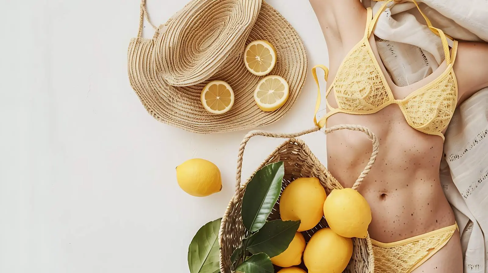 Summer Travel Fashion Women's Swimsuit Composition — free download from Dotvec