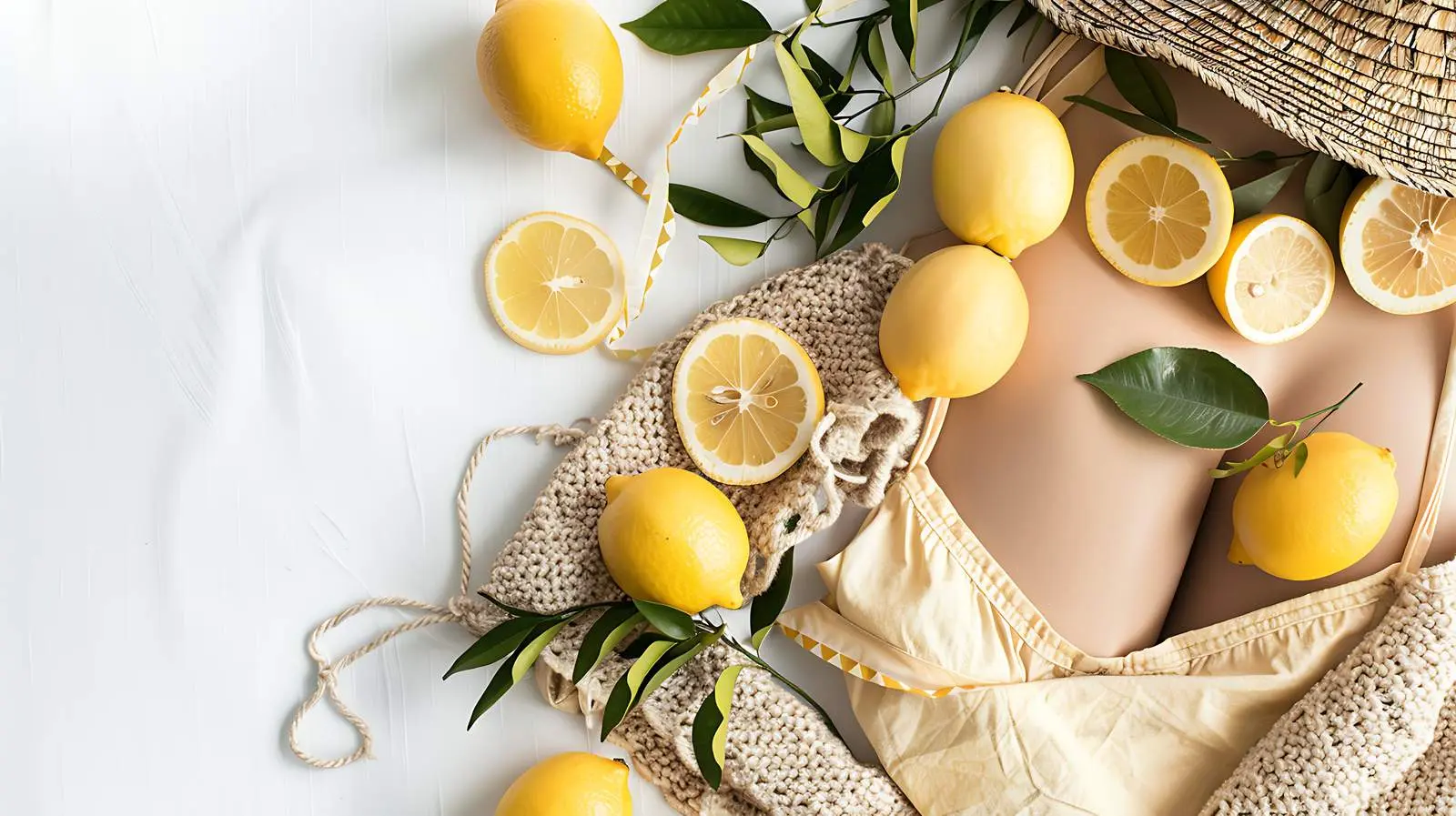 Stylish Women's Swimsuit and Straw Accessories — free download from Dotvec