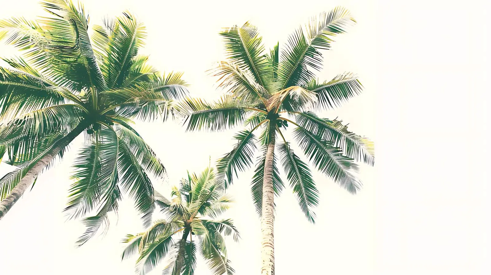 Tropical Green Coconut Palm Trees on White Background — free download from Dotvec
