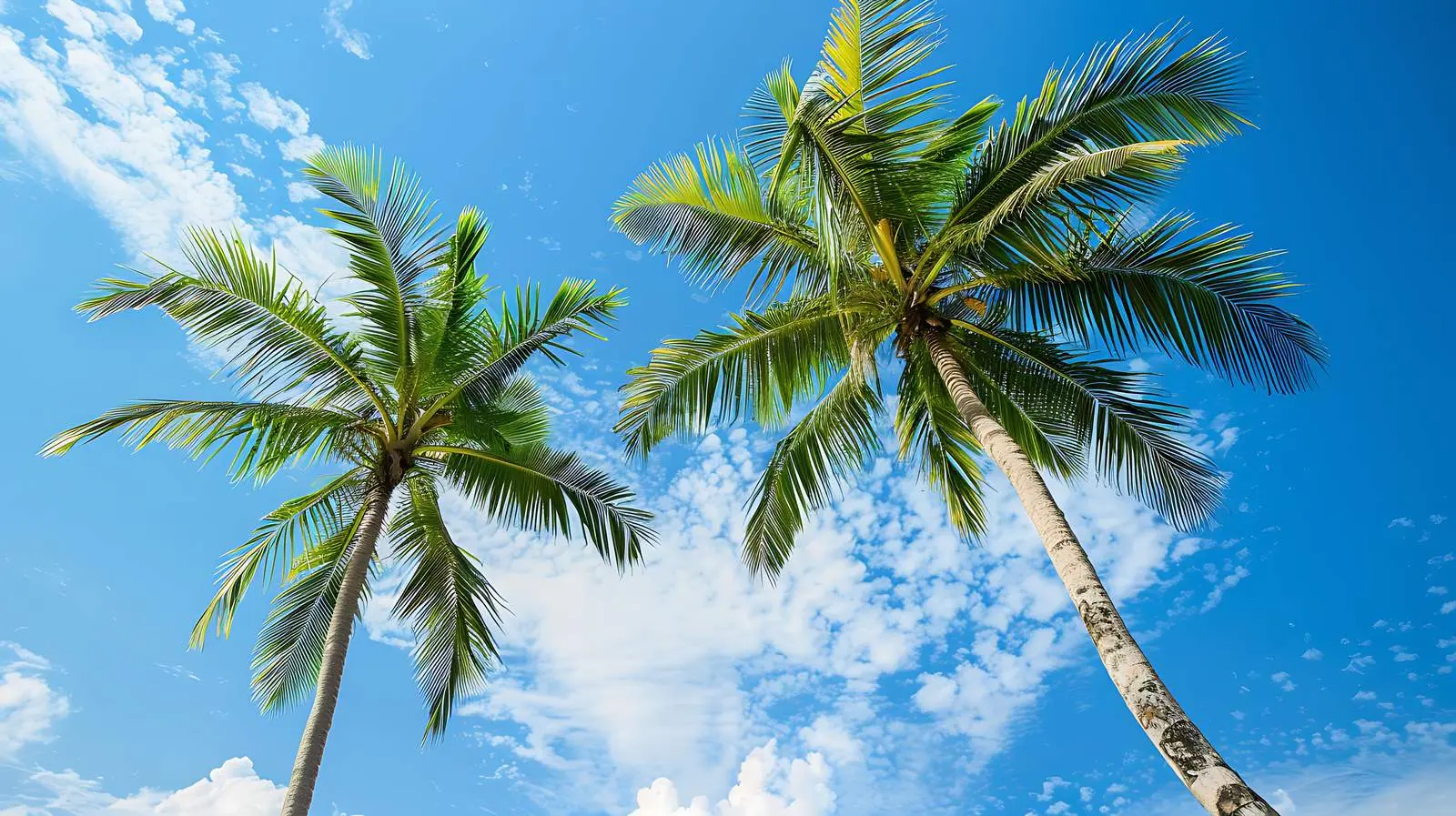 Green Coconut Palm Trees in Tropical Summer — free download from Dotvec