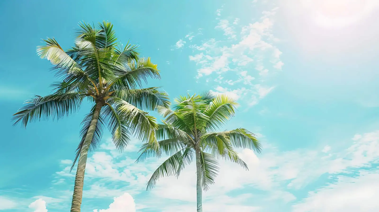 Tropical Coconut Palm Trees in Summer Scenery — free download from Dotvec