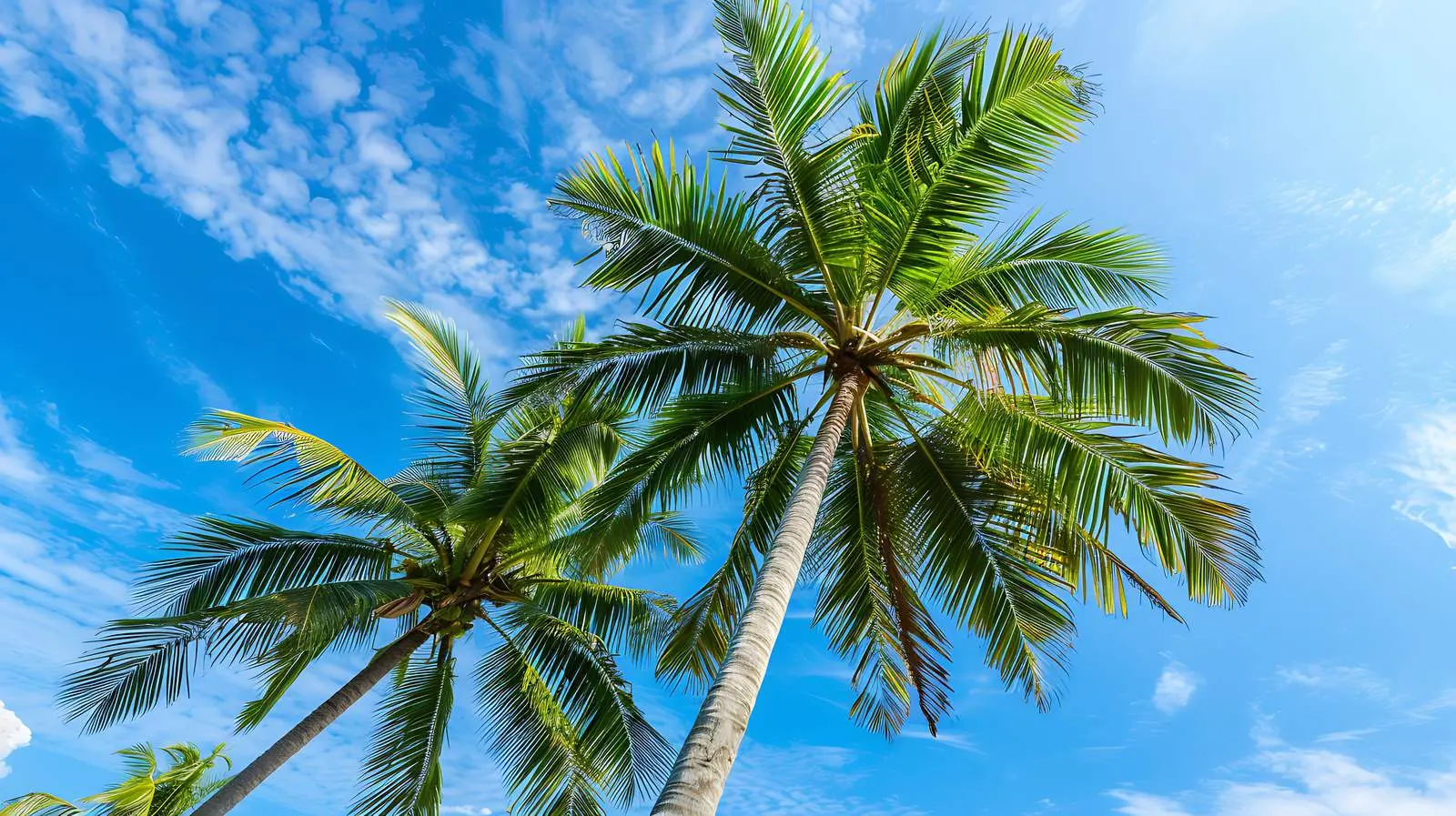 Tropical Green Coconut Palm Trees in Summer — free download from Dotvec