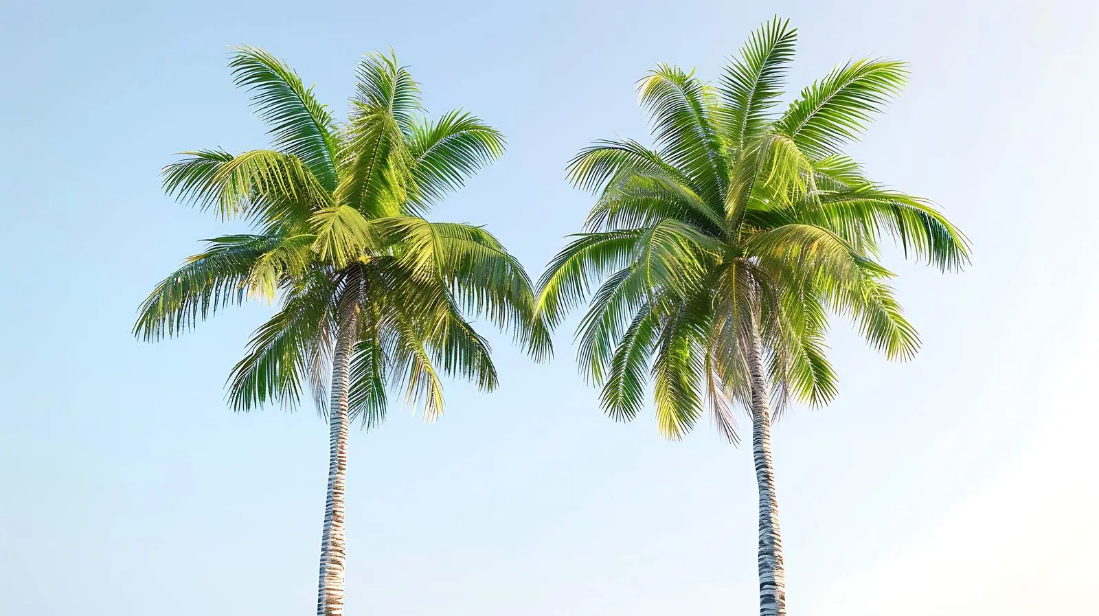 Two Tropical Green Coconut Palm Trees — free download from Dotvec