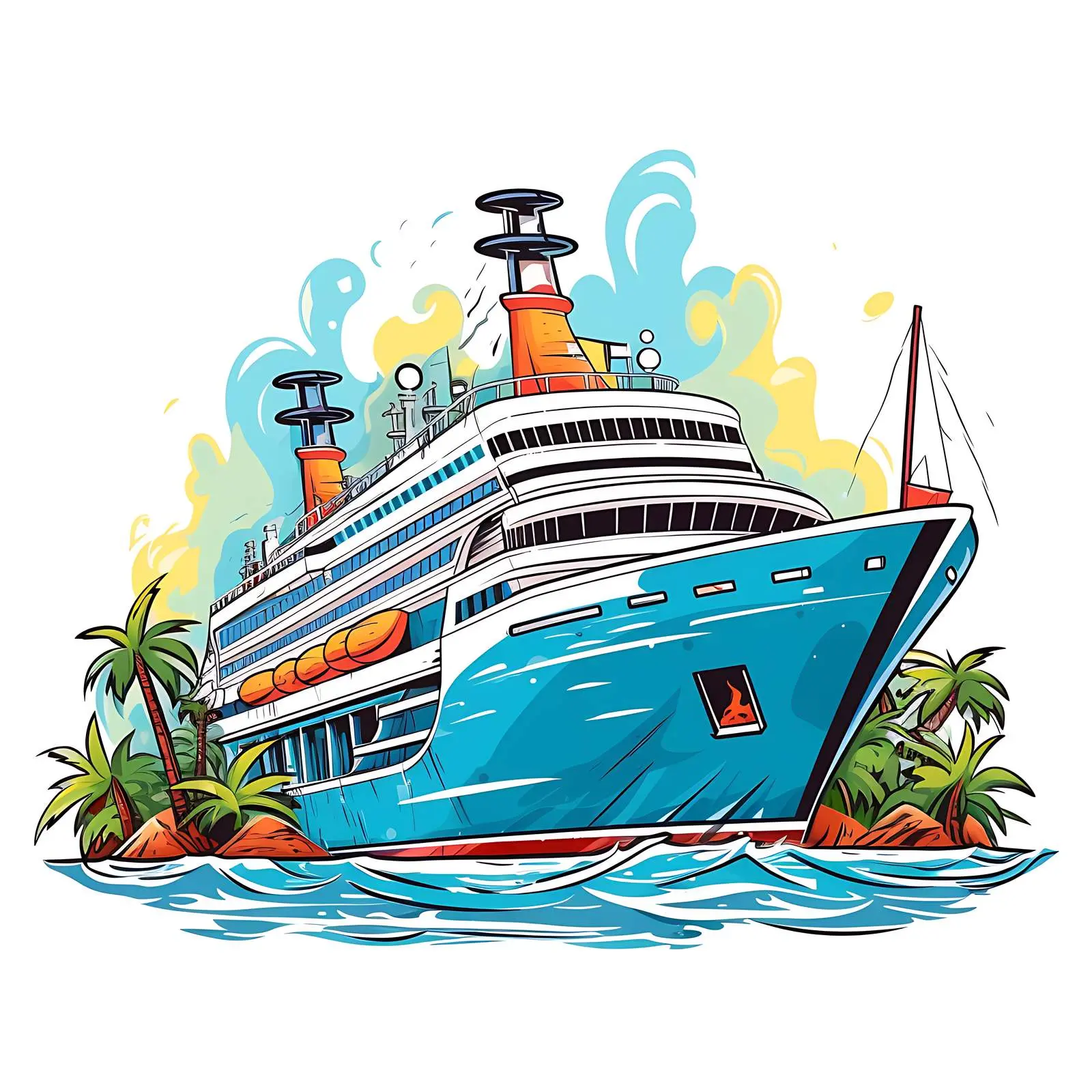 Cruise Ship Sailing on Summer Vacation — free download from Dotvec