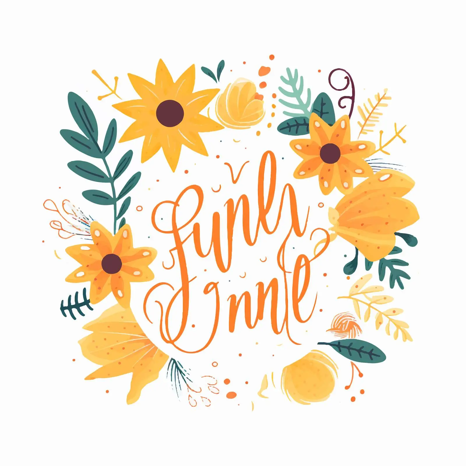 Sun and Fun Handwritten Cursive Slogan Vector — free download from Dotvec