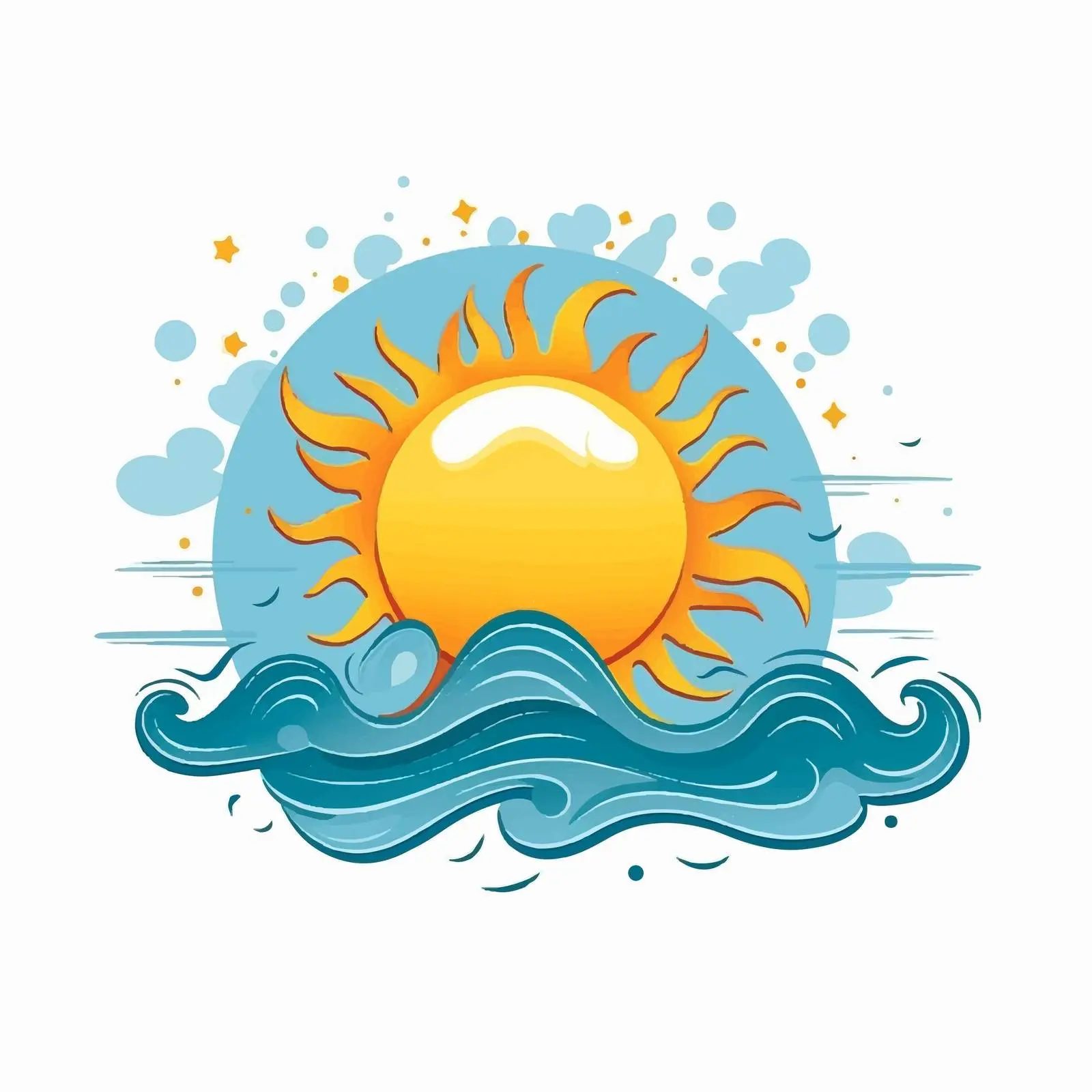 Sun and Summer Vector Illustration — free download from Dotvec