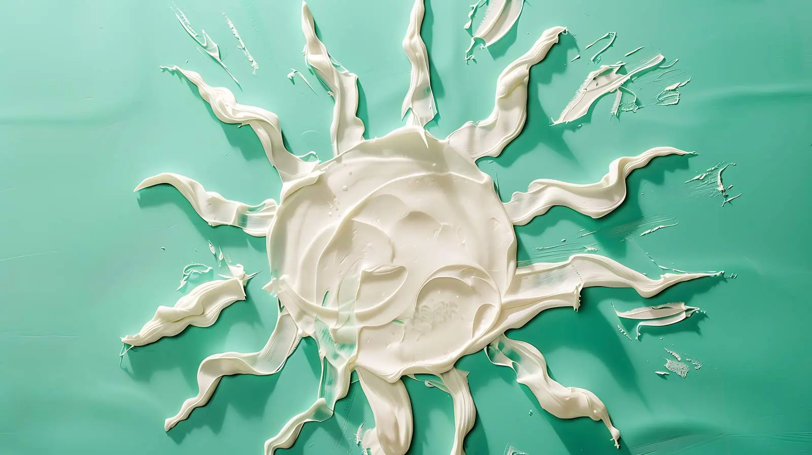 White Cream Sun Symbol on Green Background — free download from Dotvec