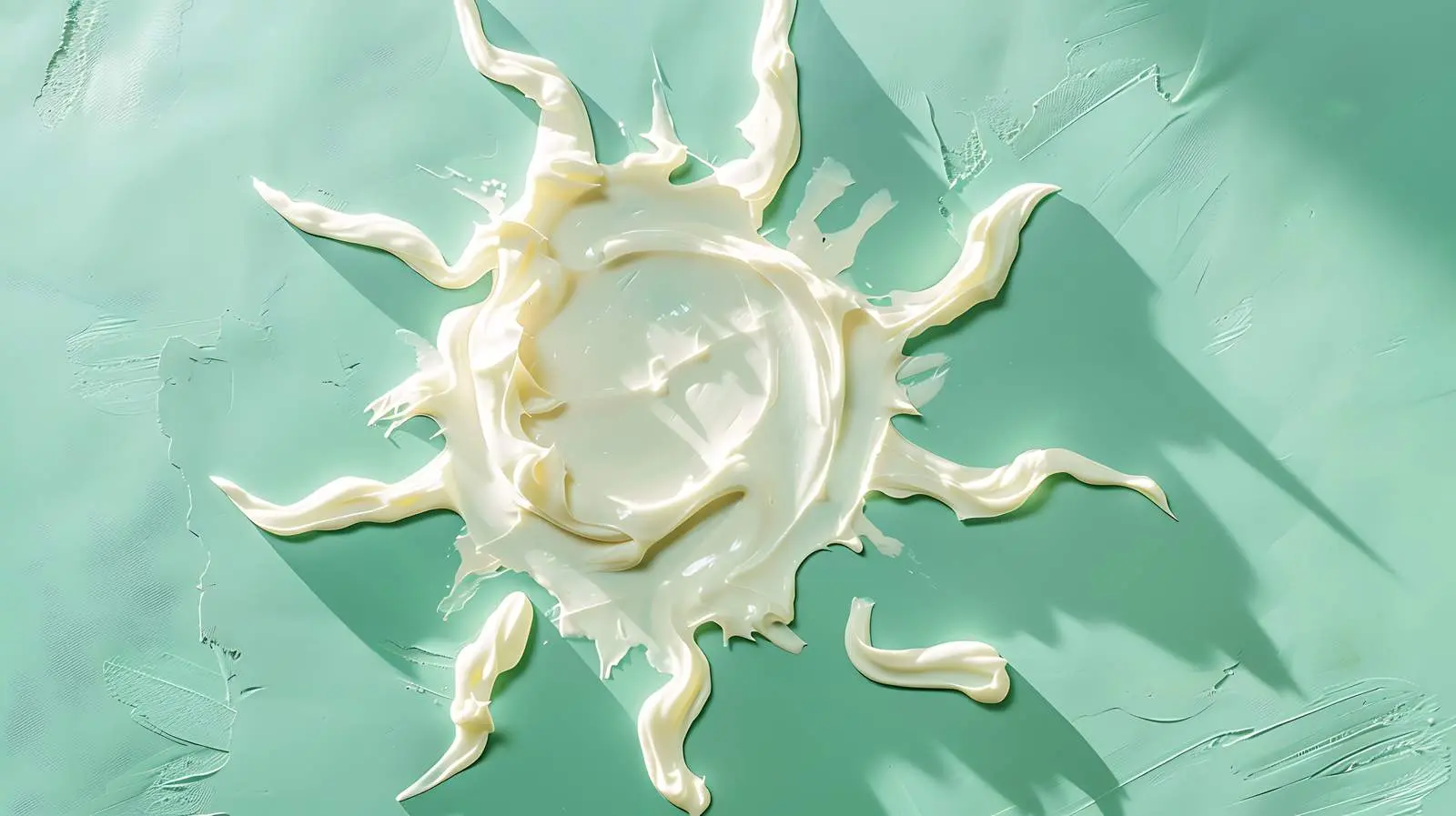 White Cream Sun Symbol on Green Background — free download from Dotvec