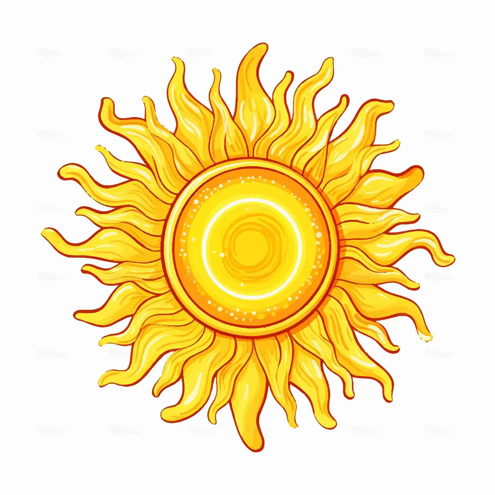 Top View Sun Vector Illustration on White Background – free outdoor vector image from Dotvec