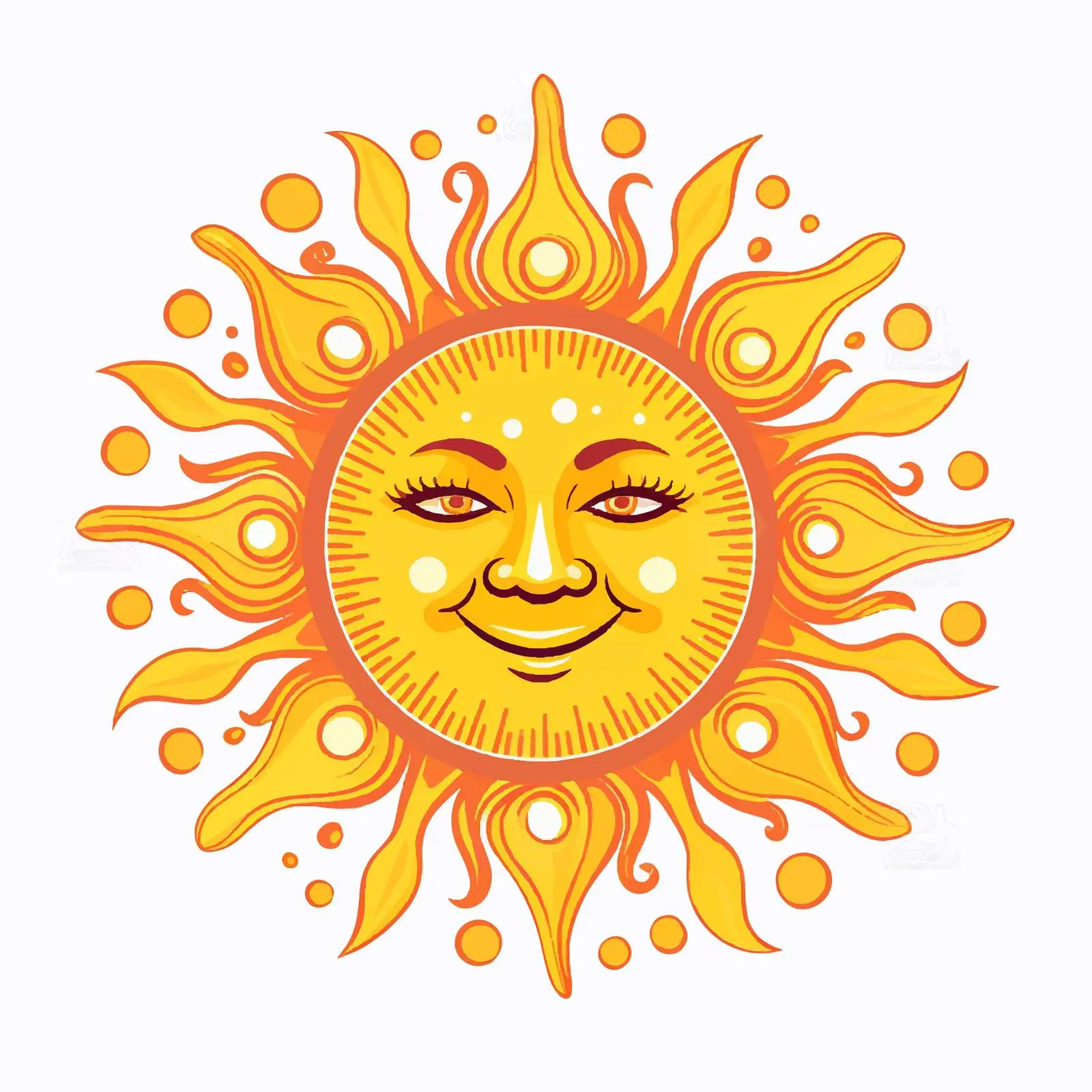 Top View Sun Vector Illustration on White Background — free download from Dotvec