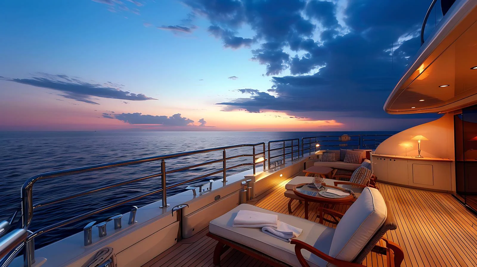 Luxury Yacht Sundeck at Twilight Serenity — free download from Dotvec