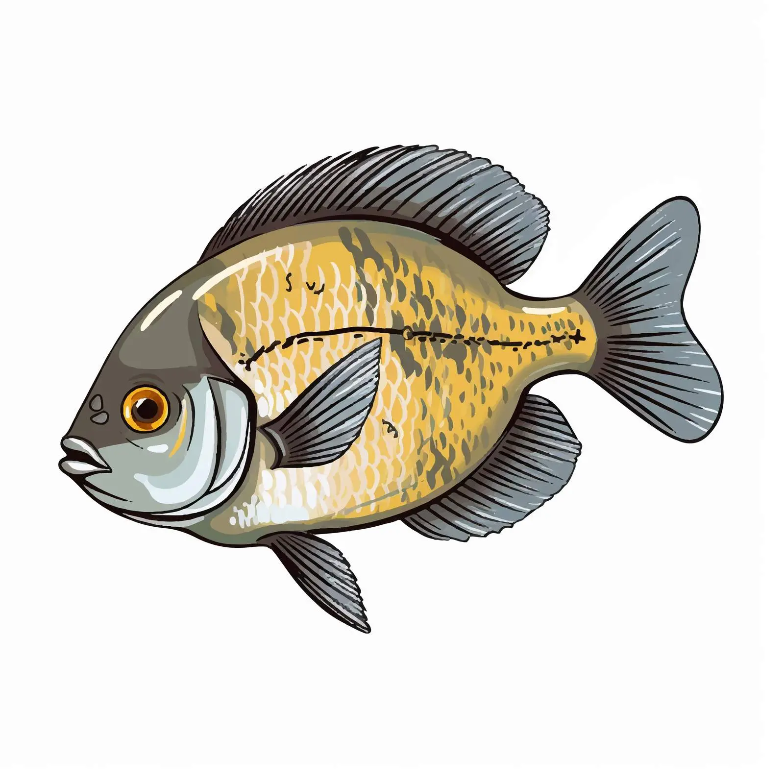 Vector Illustration of Isolated Sunfish Sketch — free download from Dotvec