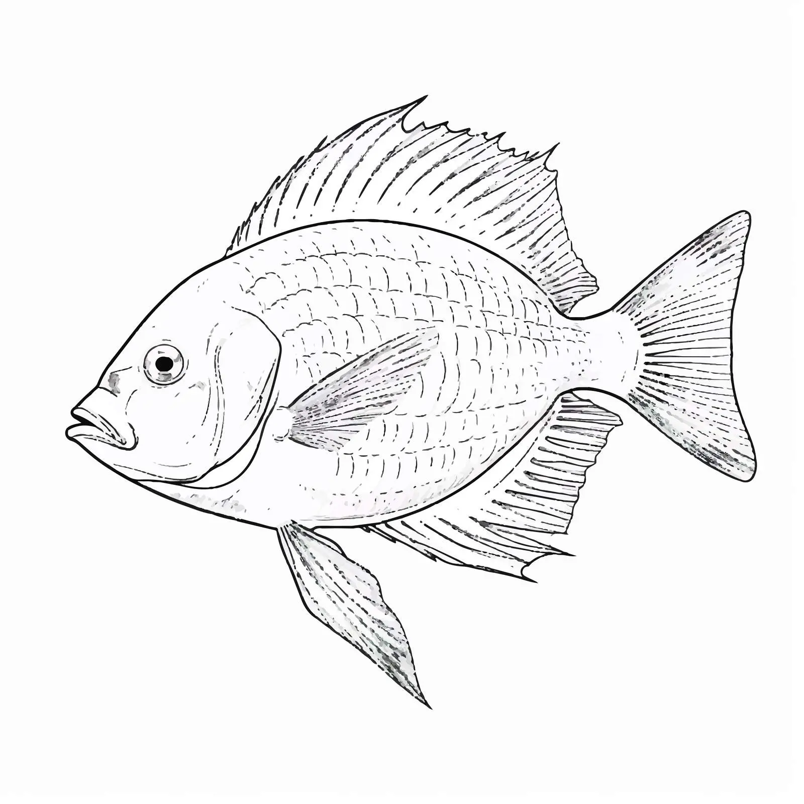 Sunfish Vector Sketch on White Background — free download from Dotvec