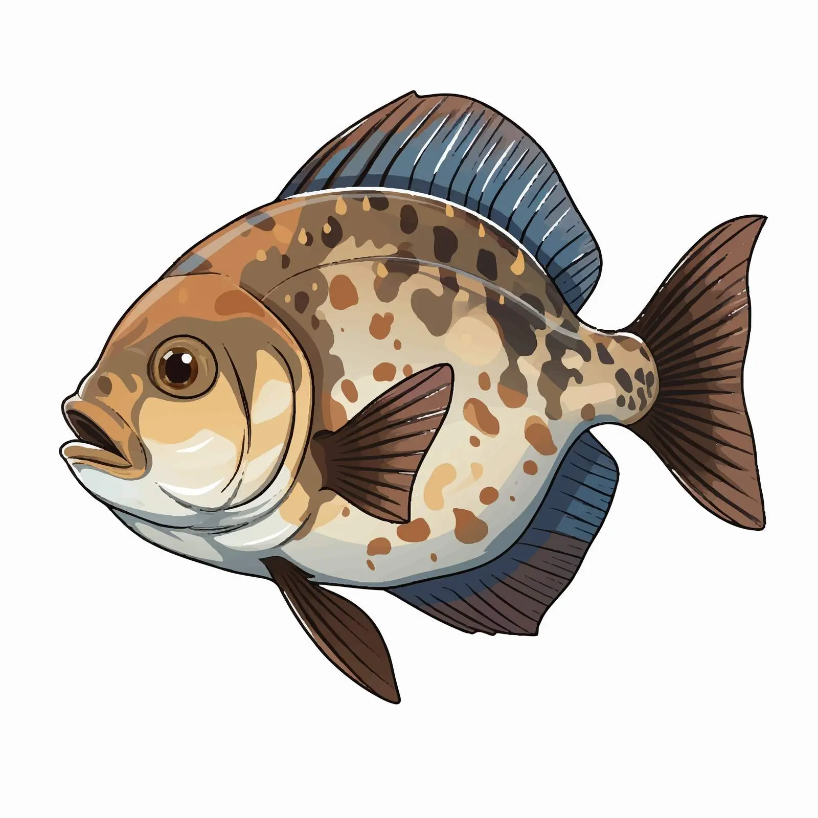 Sunfish Vector Illustration on White Background – free watercolor effect image from Dotvec
