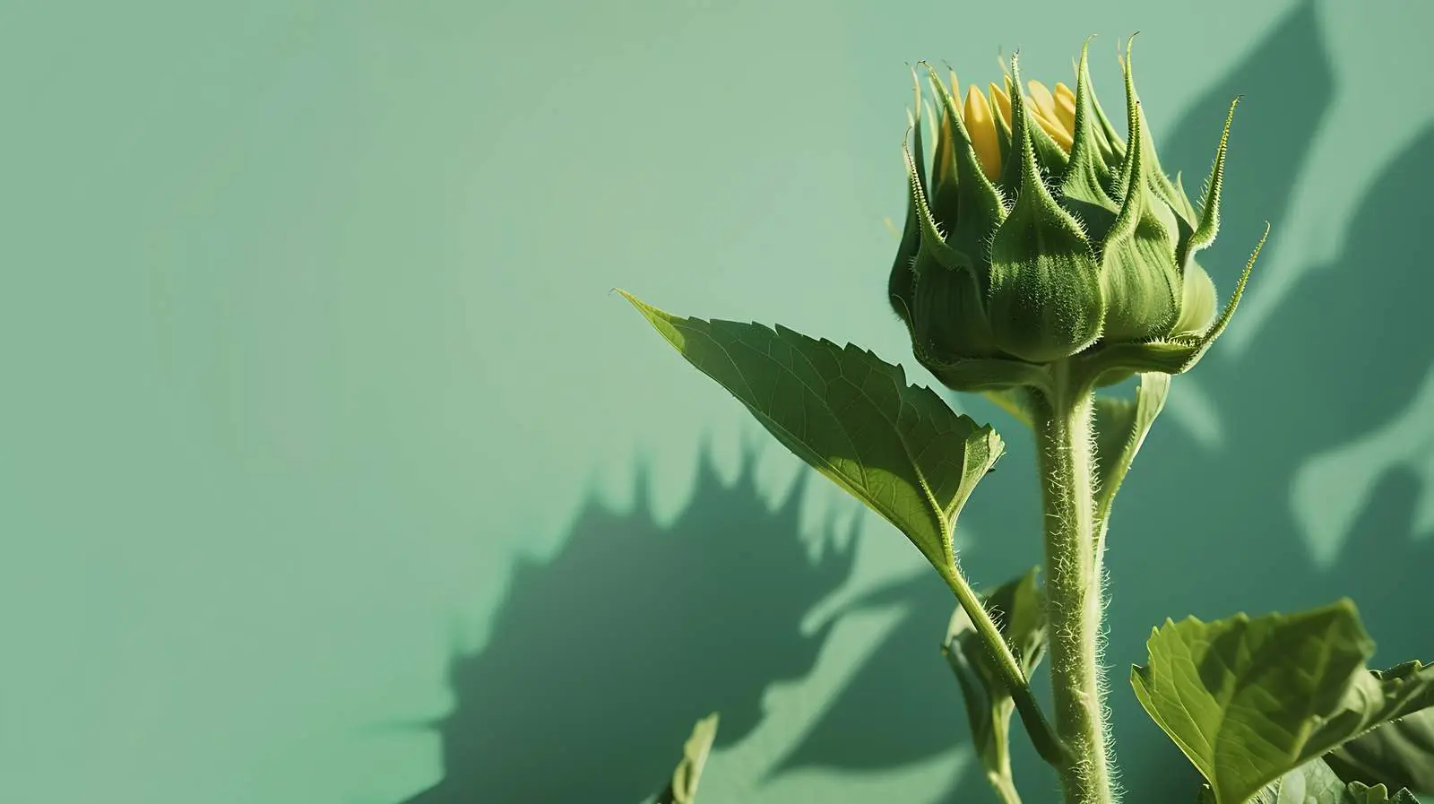 Sunflower Bud Illuminated by Aesthetic Sunlight — free download from Dotvec