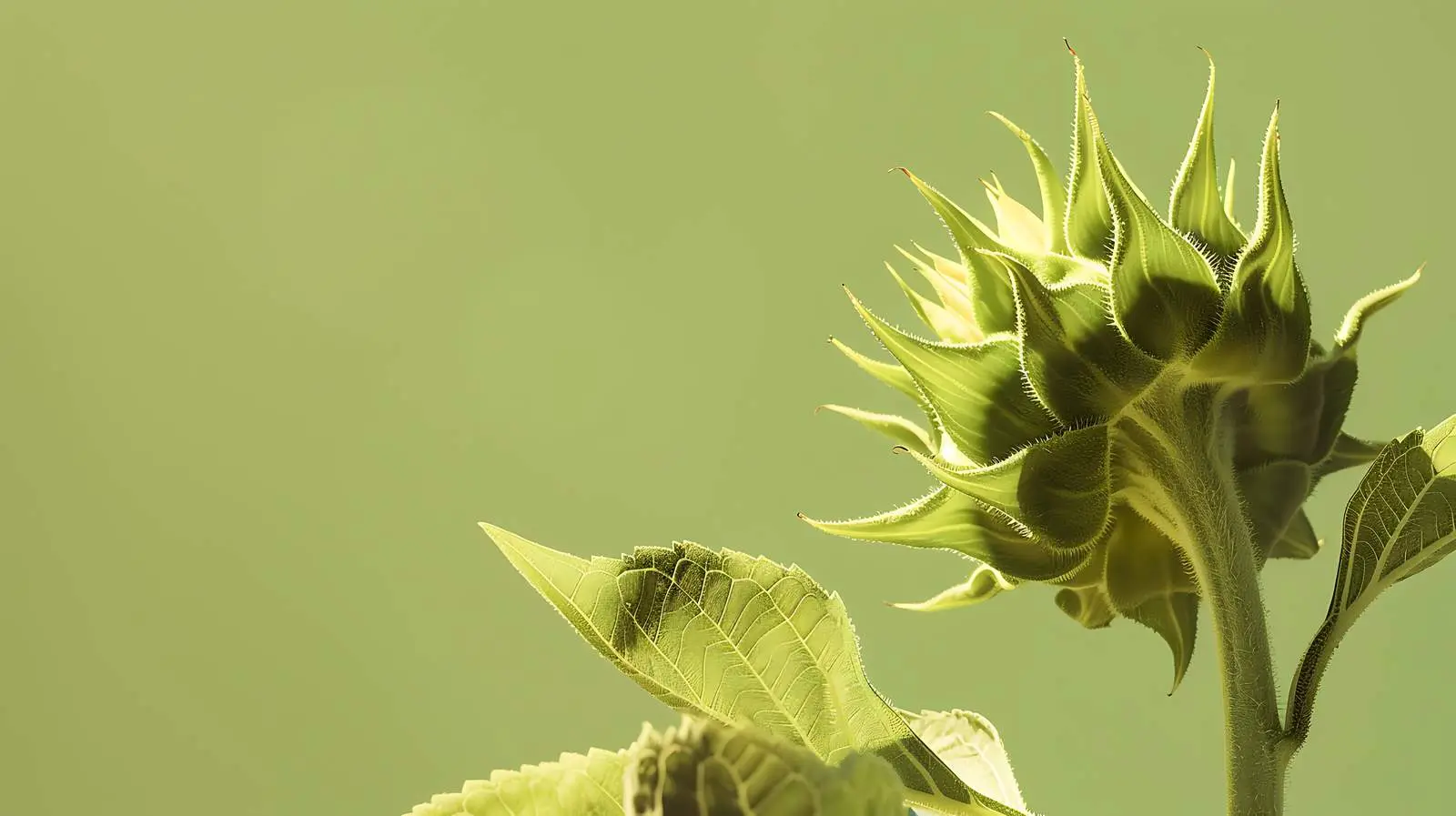 Sunflower Bud in Aesthetic Sunlight and Shadows — free download from Dotvec