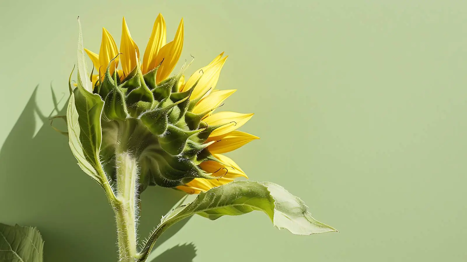 Sunflower Bud Under Aesthetic Sunlight — free download from Dotvec